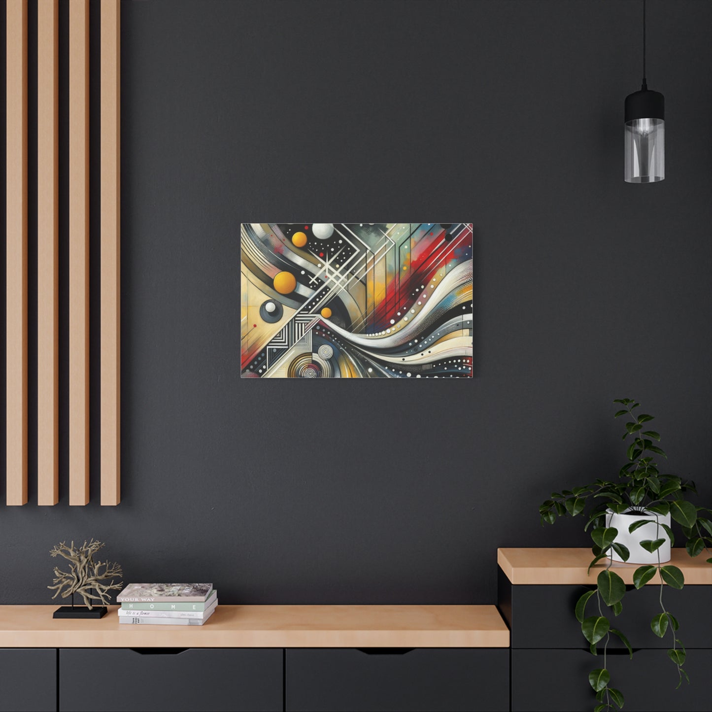 Stretched Matte Canvas, 1.25" - Vibrant Abstract Geometric Design