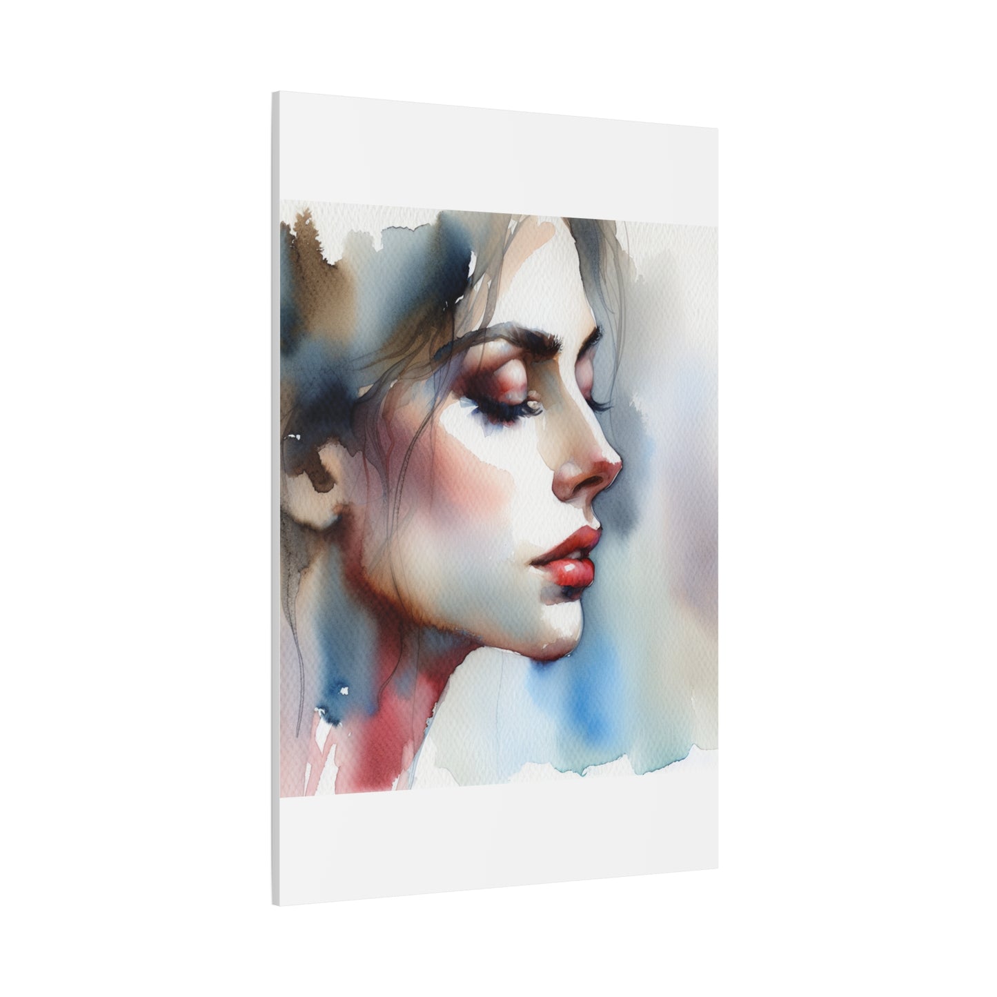 Matte Canvas 1.25" Stretched - Serene Watercolor Portrait