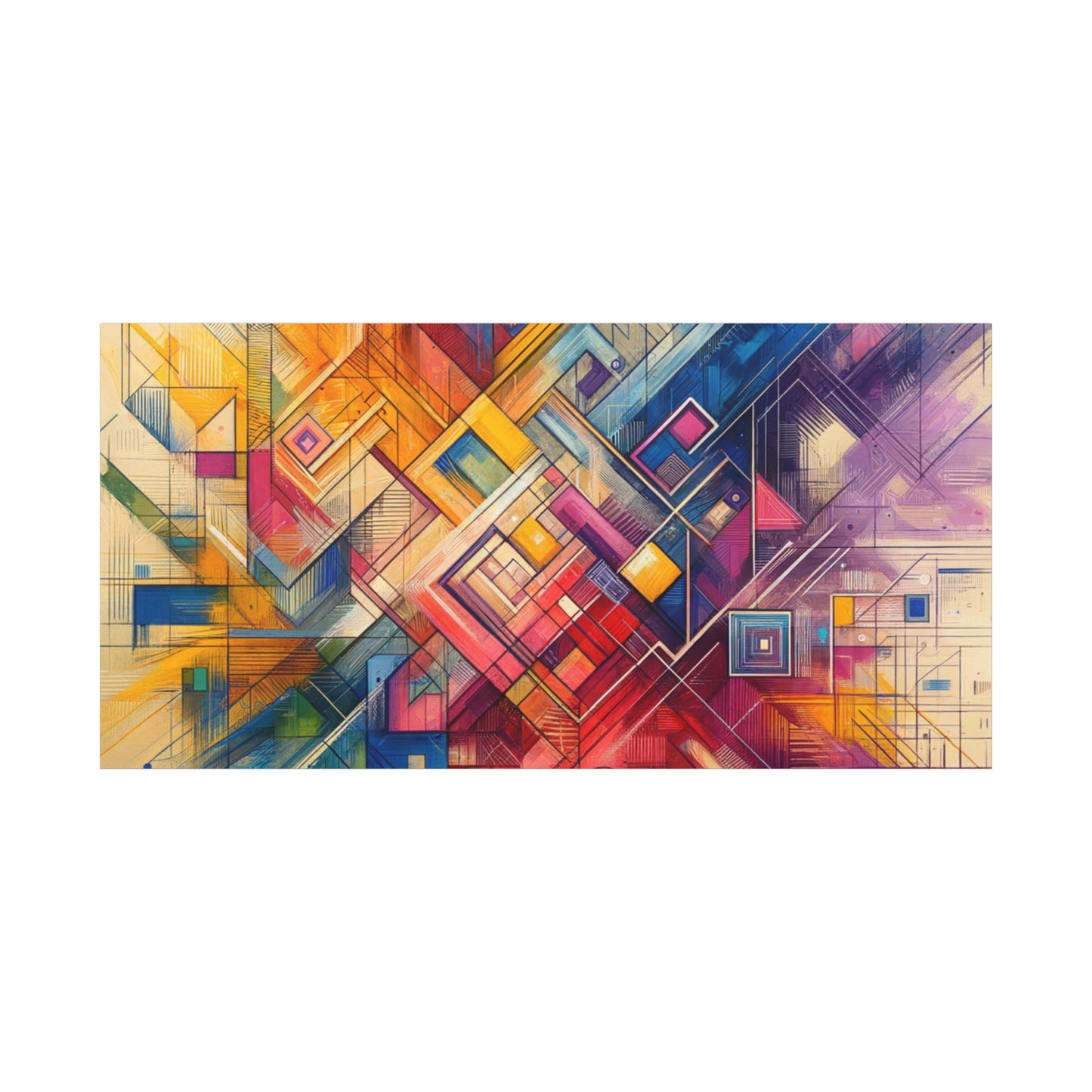 Abstract Geometric Fusion - Matte Canvas, Stretched, 1.25"