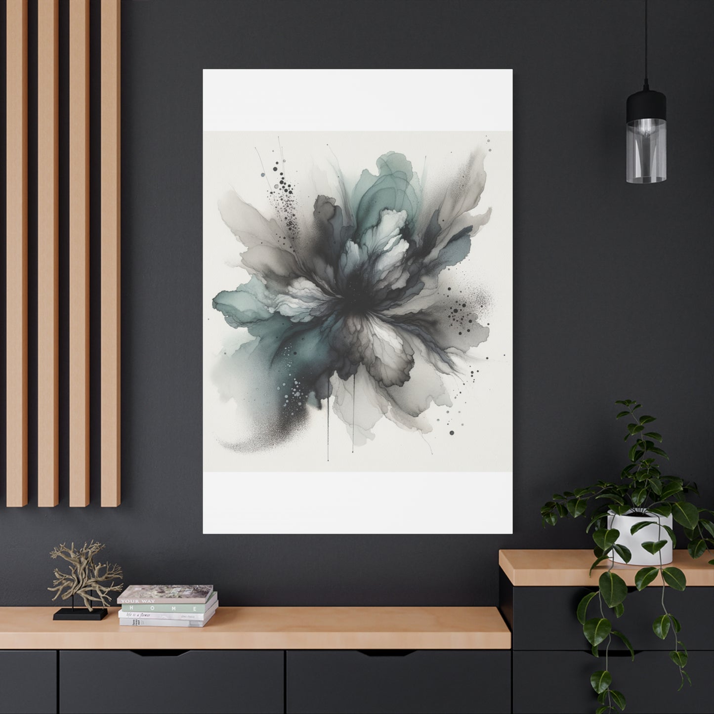 Abstract Ink Bloom - Matte Canvas, Stretched, 1.25"