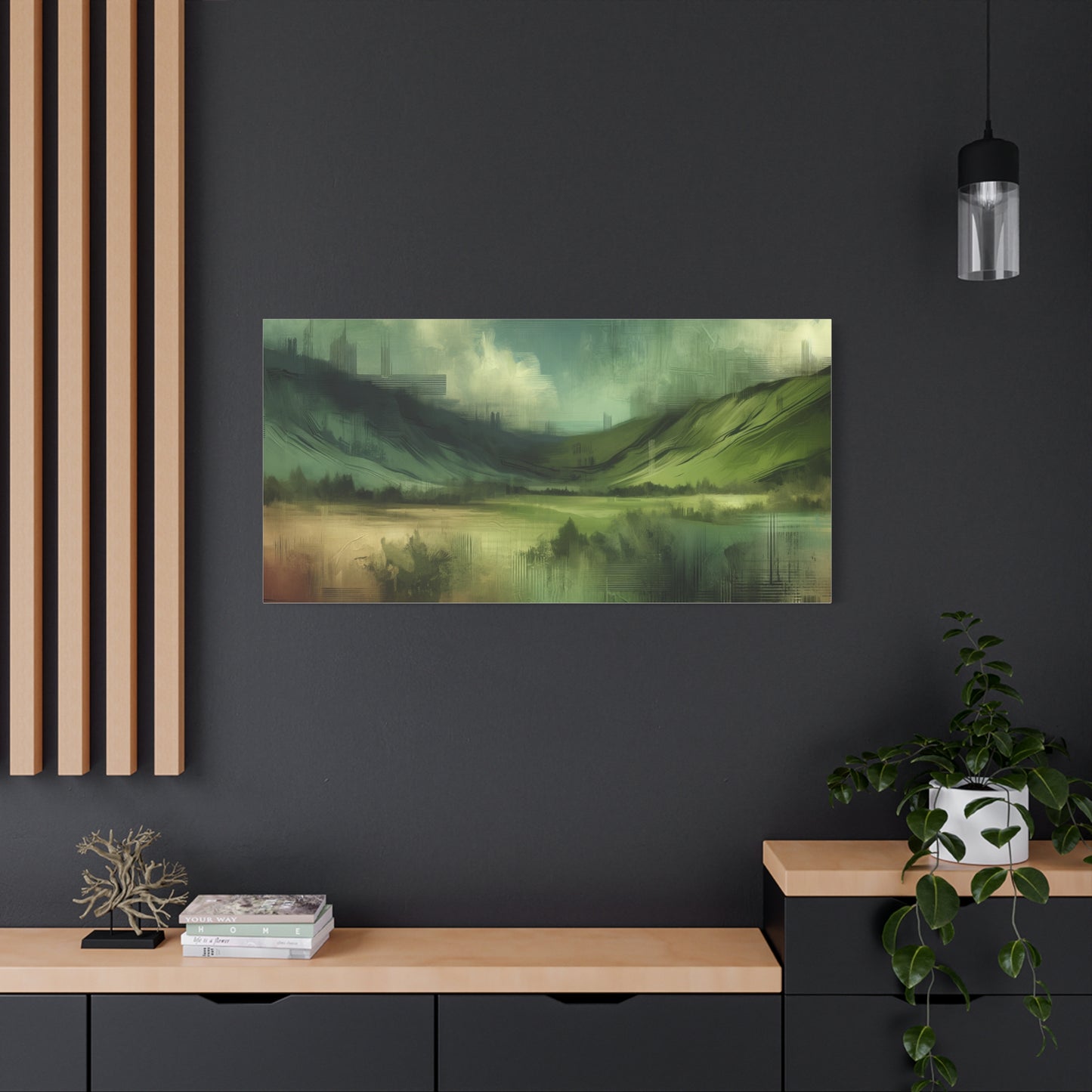 Abstract Green Landscape - Matte Canvas, Stretched, 1.25"