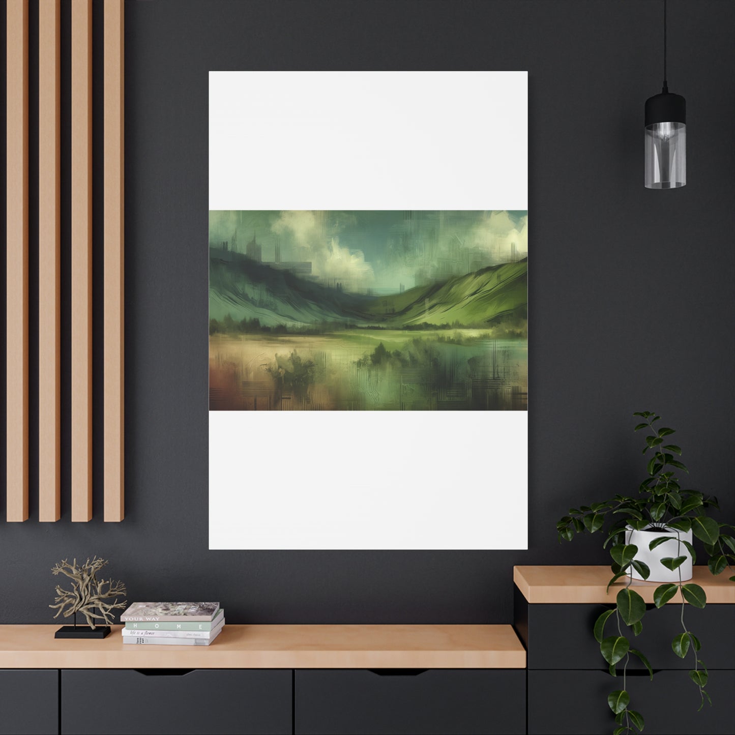 Abstract Green Landscape - Matte Canvas, Stretched, 1.25"