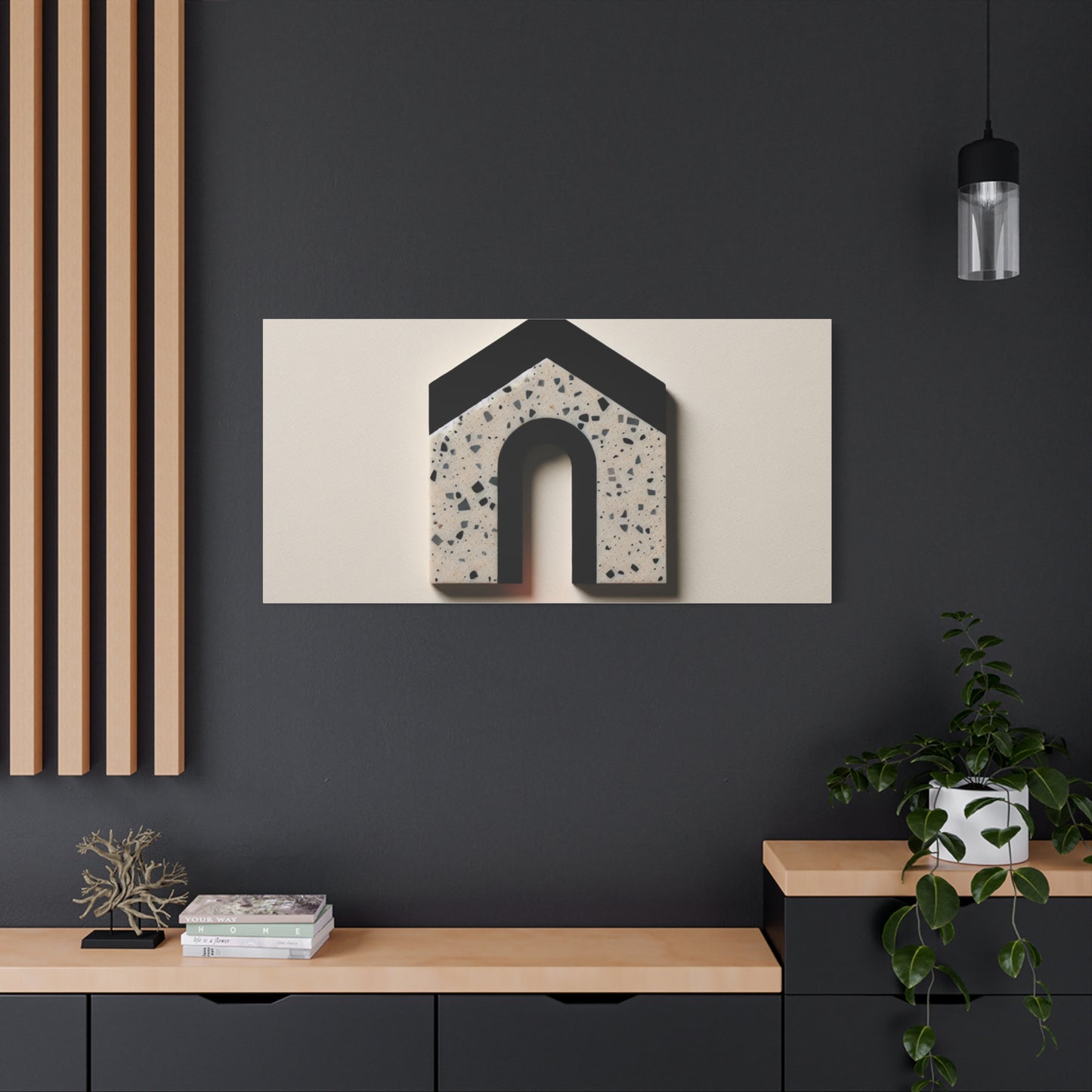 Geometric House Design - Matte Canvas, Stretched, 1.25"