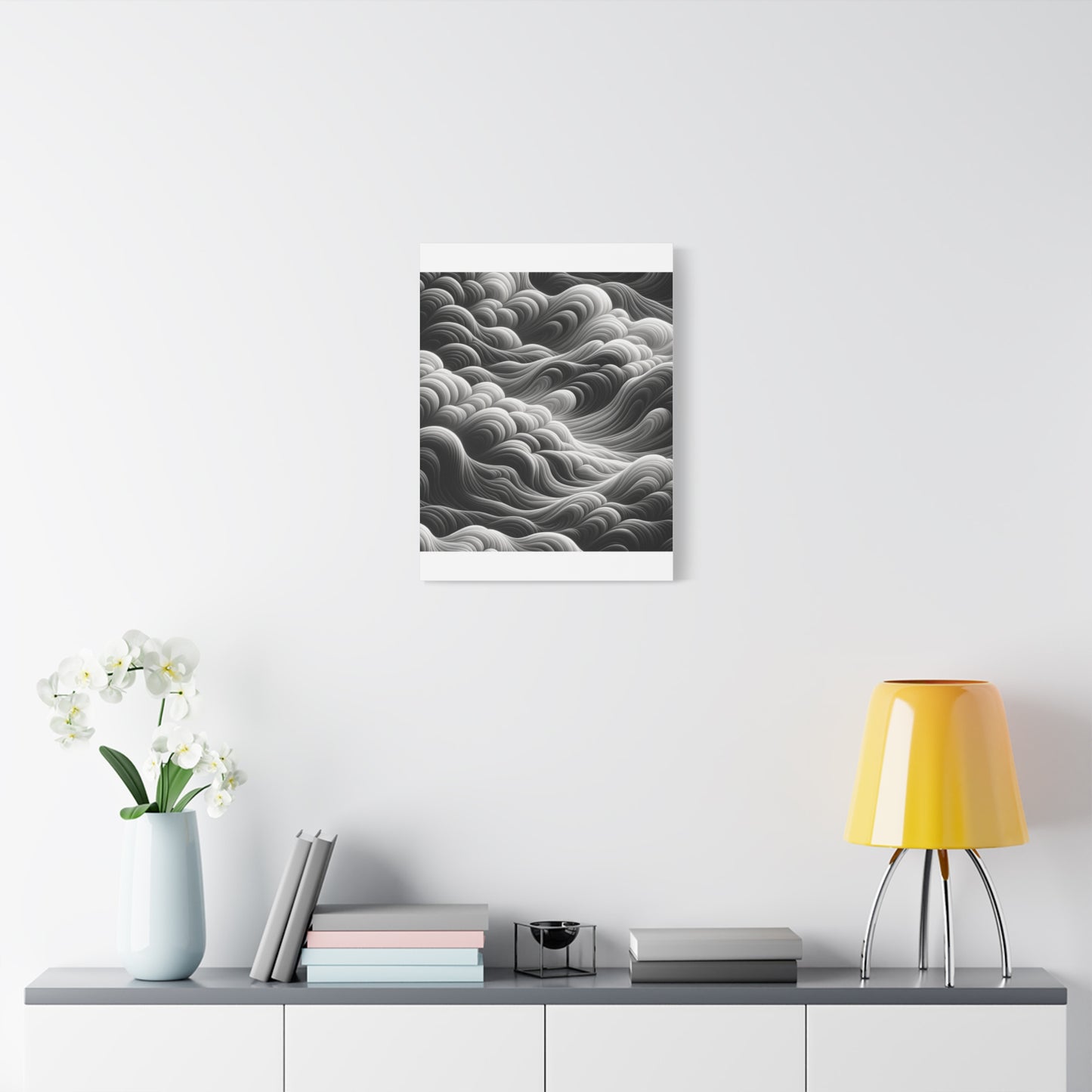 Monochrome Waves - Matte Canvas, Stretched, 1.25"