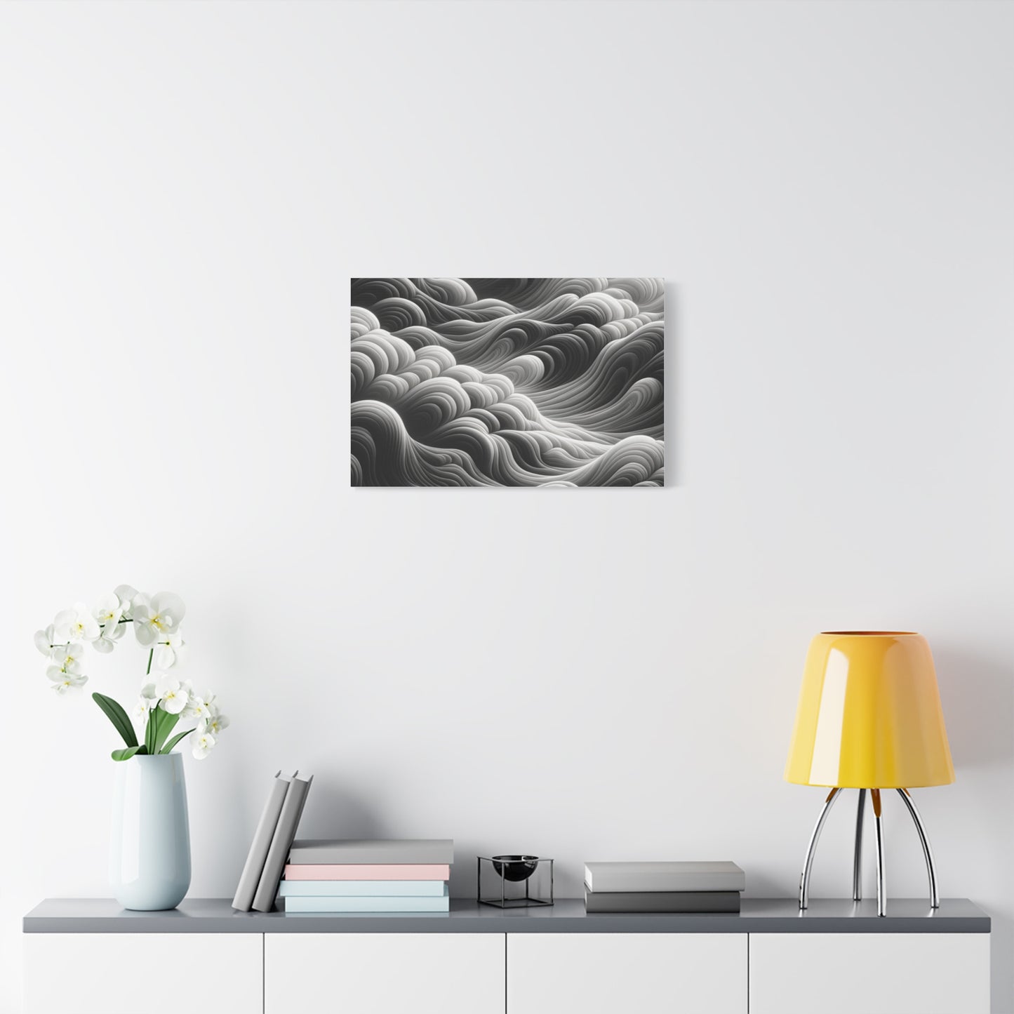 Monochrome Waves - Matte Canvas, Stretched, 1.25"