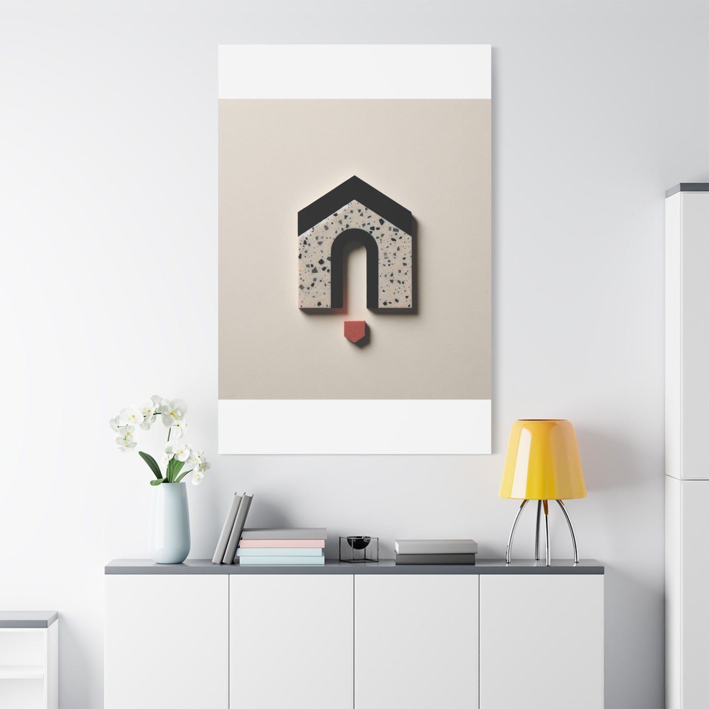 Geometric House Design - Matte Canvas, Stretched, 1.25"