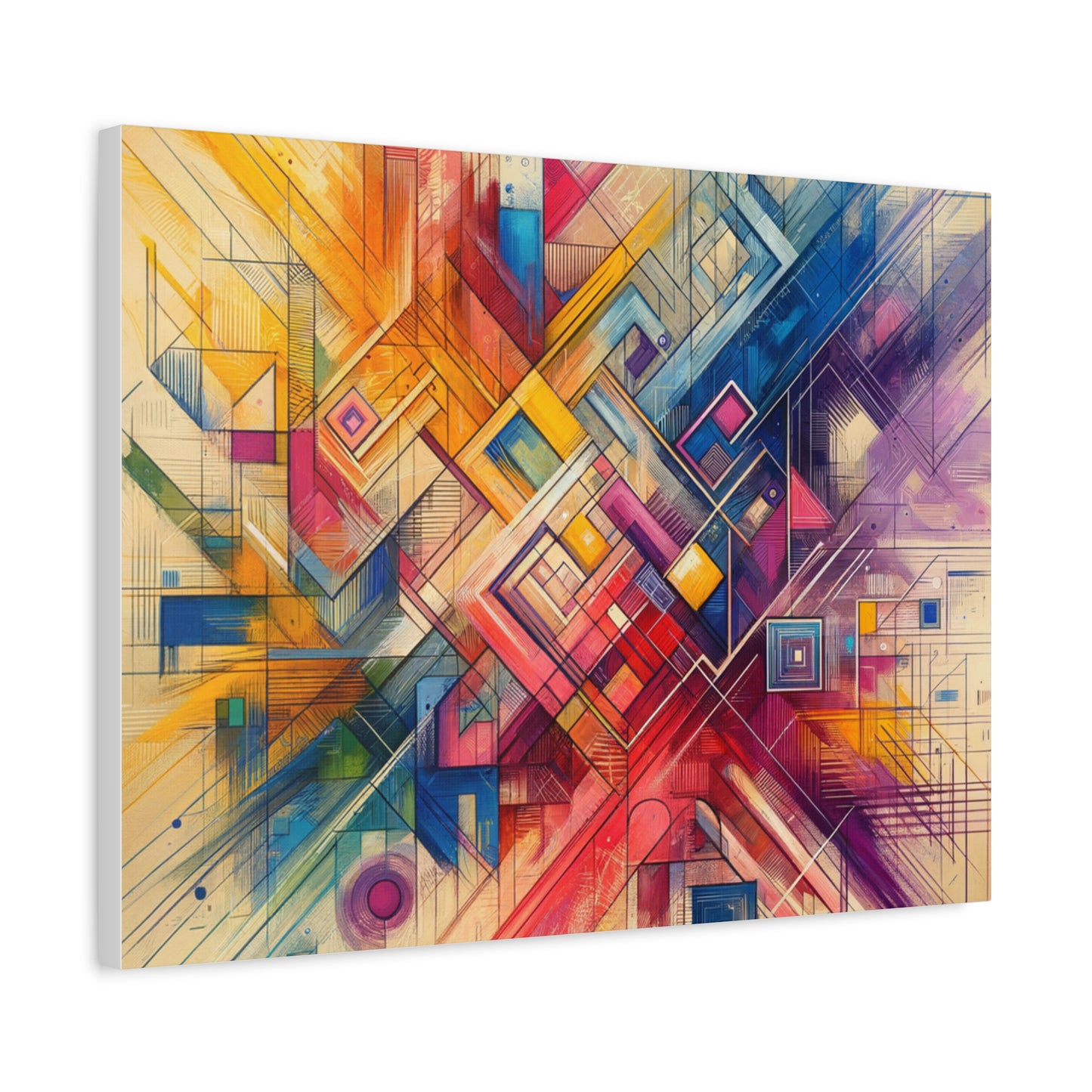 Abstract Geometric Fusion - Matte Canvas, Stretched, 1.25"