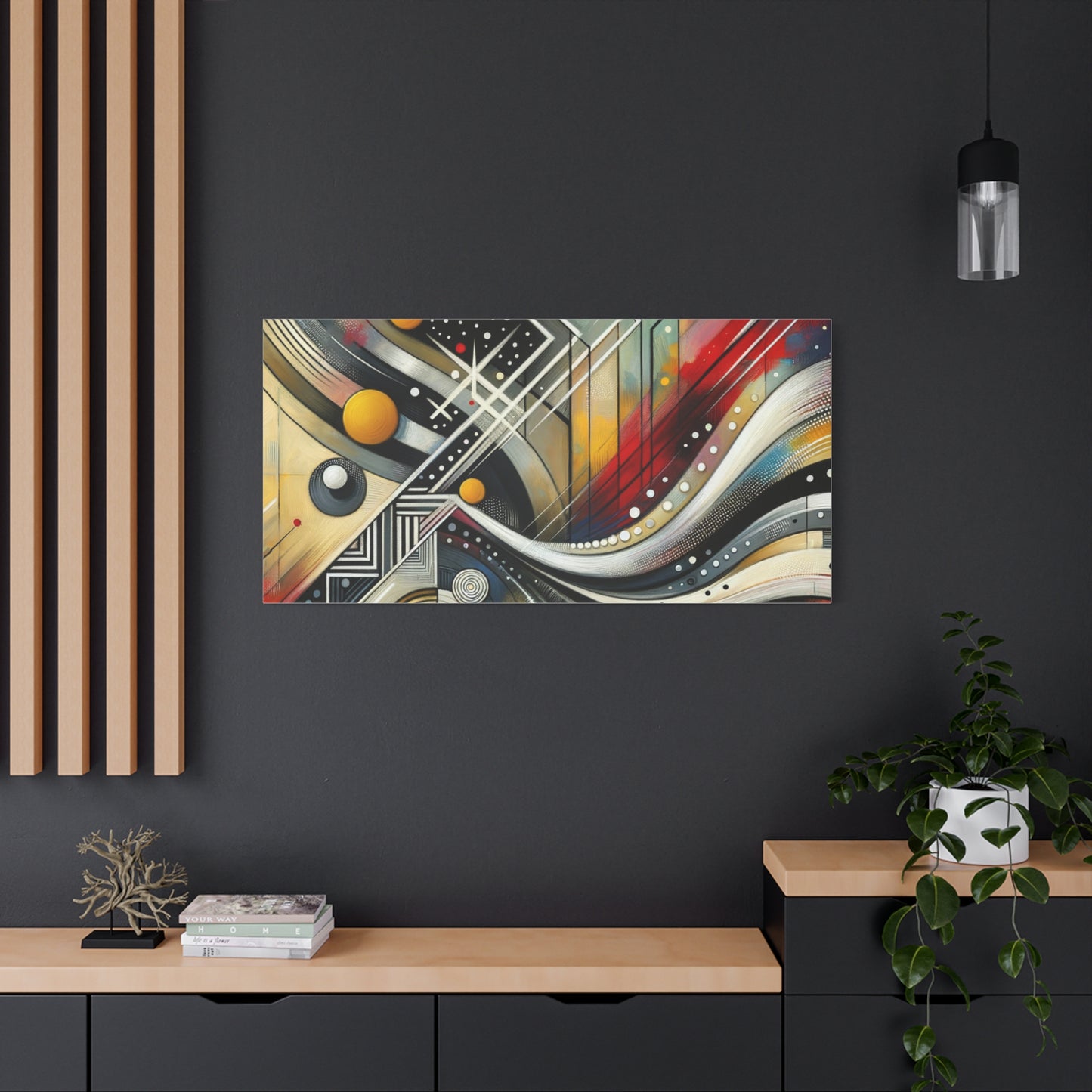 Stretched Matte Canvas, 1.25" - Vibrant Abstract Geometric Design