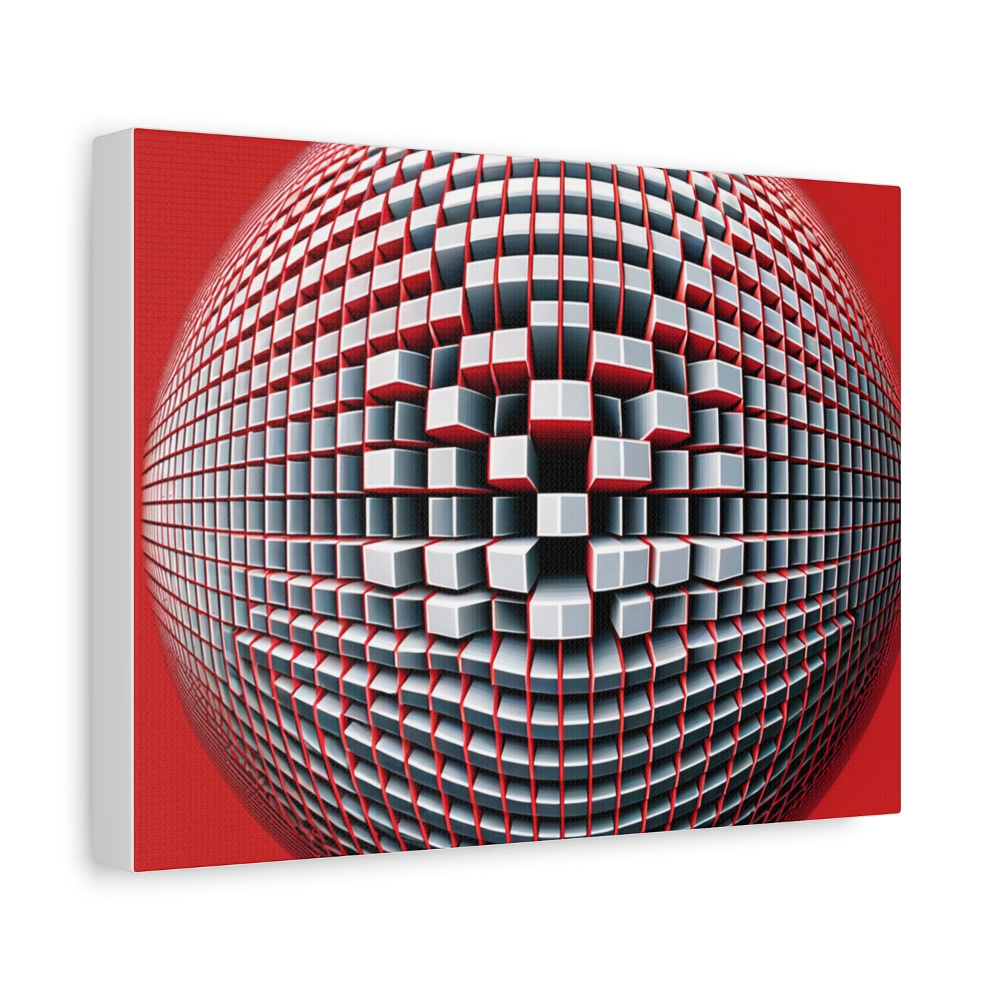 Red Geometric Sphere - Matte Canvas, Stretched, 1.25"