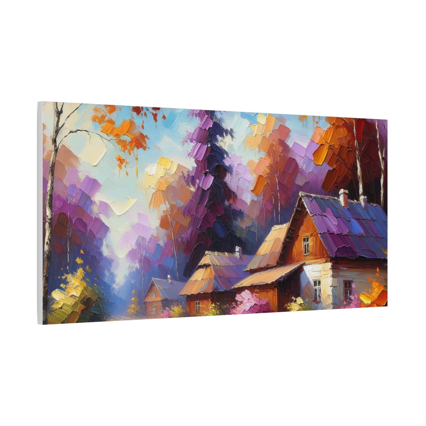 Autumn Cottage Scene - Matte Canvas, Stretched, 1.25"