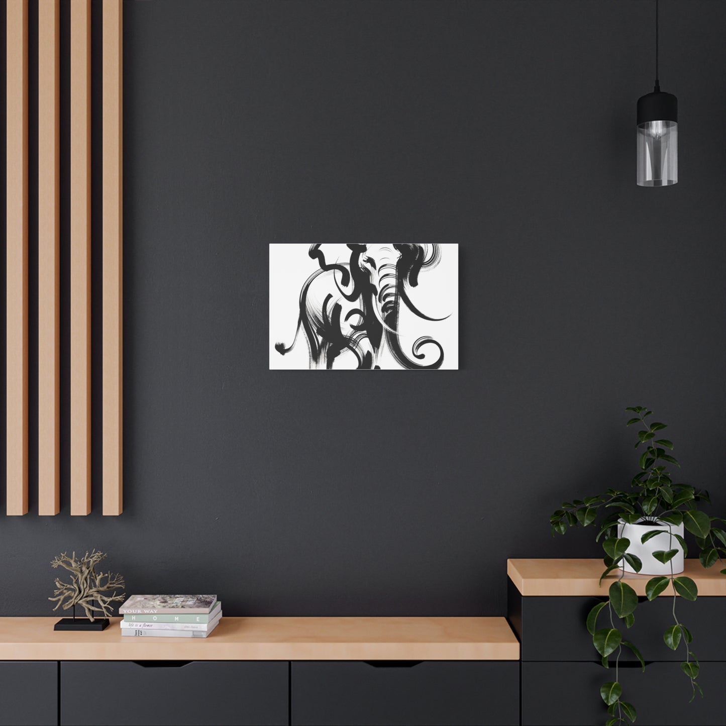 Elephant Ink Art - Matte Canvas, Stretched, 1.25"