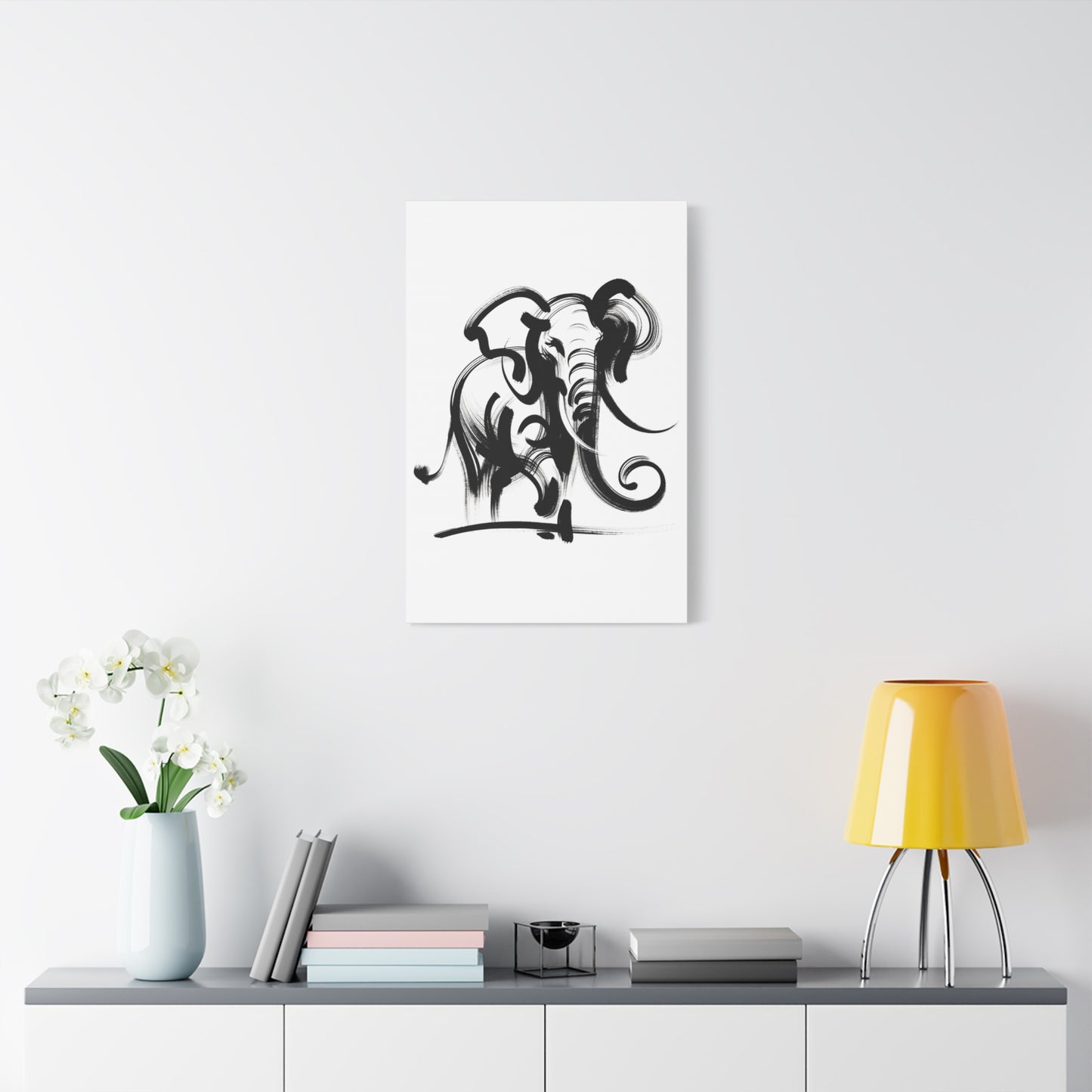 Elephant Ink Art - Matte Canvas, Stretched, 1.25"