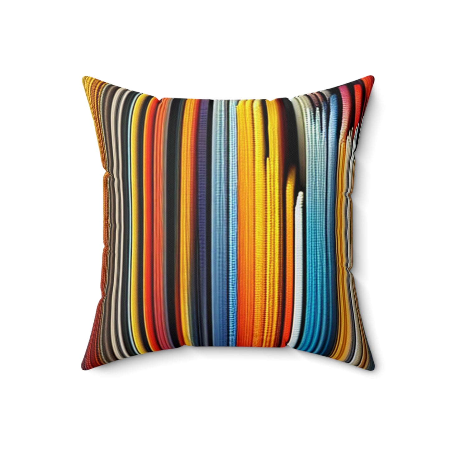 Vibrant Vertical Stripes: Spun Polyester Square Pillow