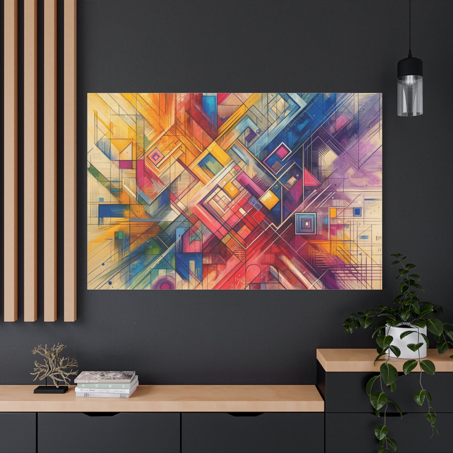 Abstract Geometric Fusion - Matte Canvas, Stretched, 1.25"