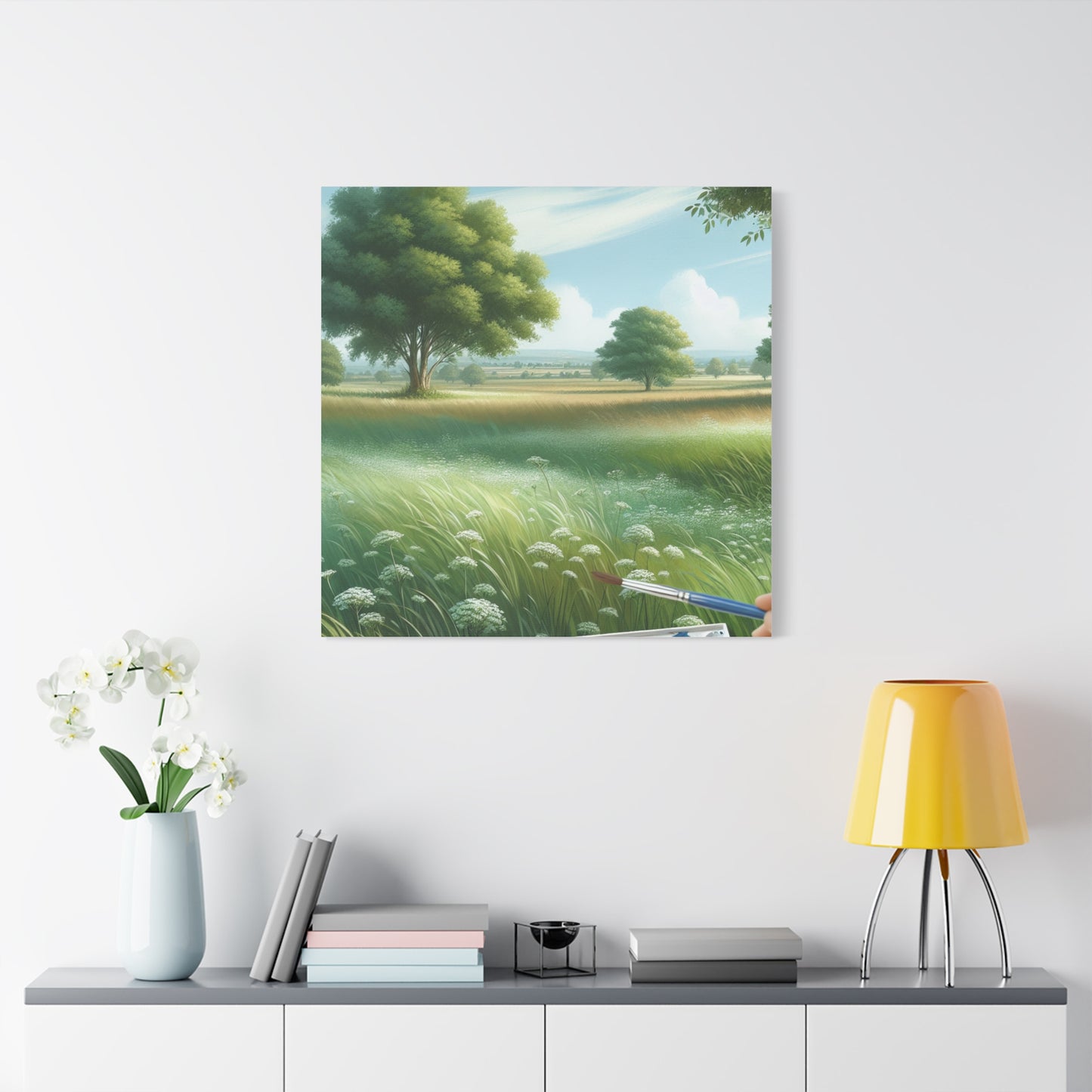 Matte Canvas, Stretched, 1.25" - Serene Green Landscape Painting