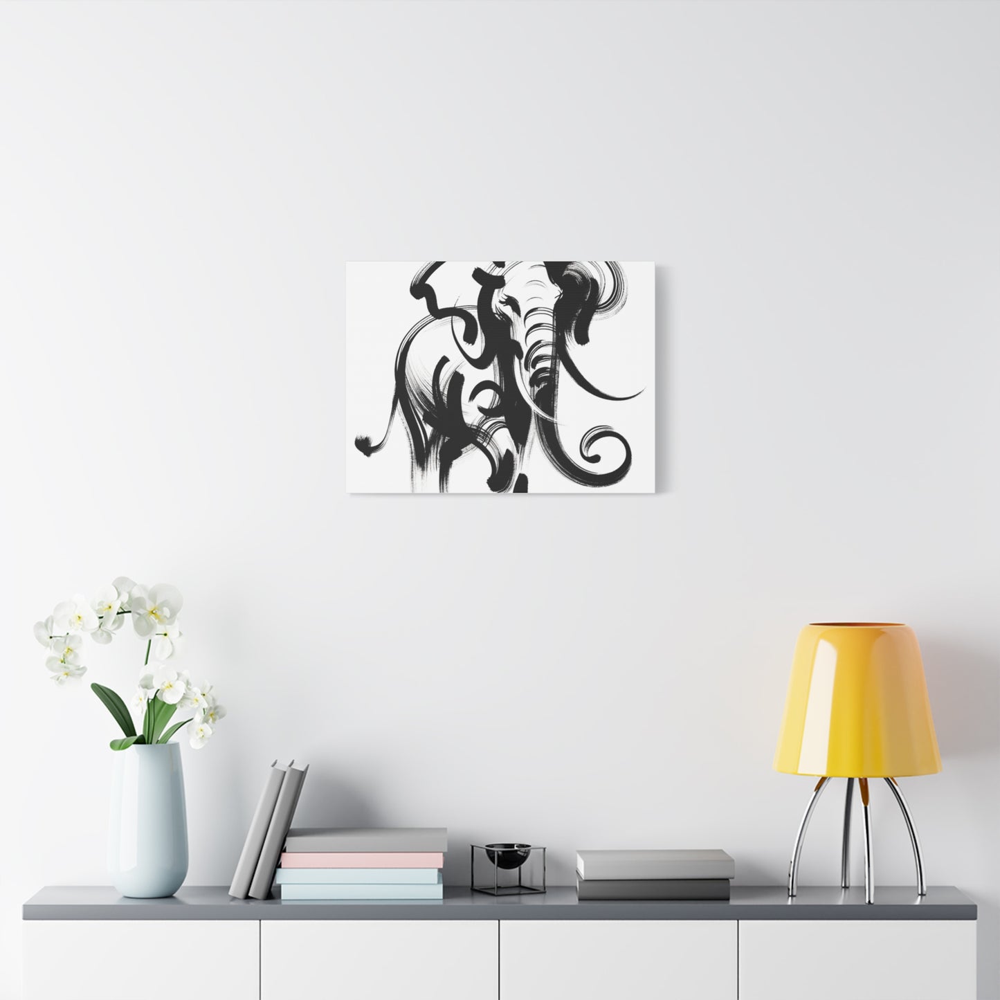 Elephant Ink Art - Matte Canvas, Stretched, 1.25"