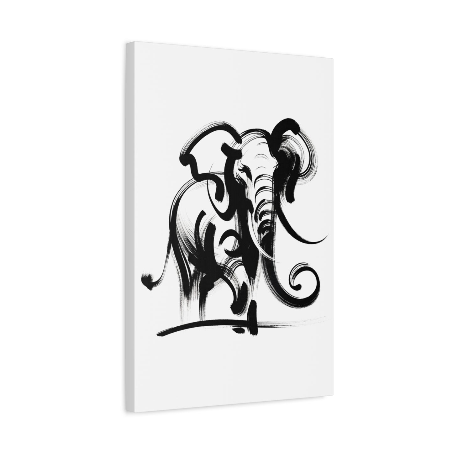 Elephant Ink Art - Matte Canvas, Stretched, 1.25"