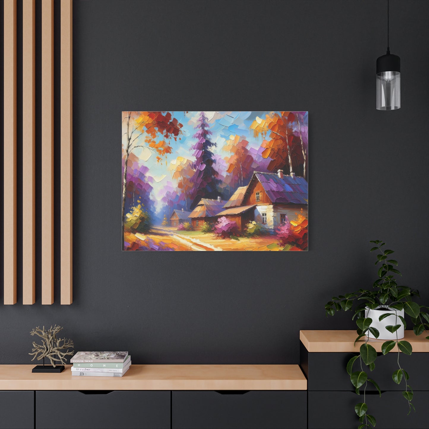 Autumn Cottage Scene - Matte Canvas, Stretched, 1.25"