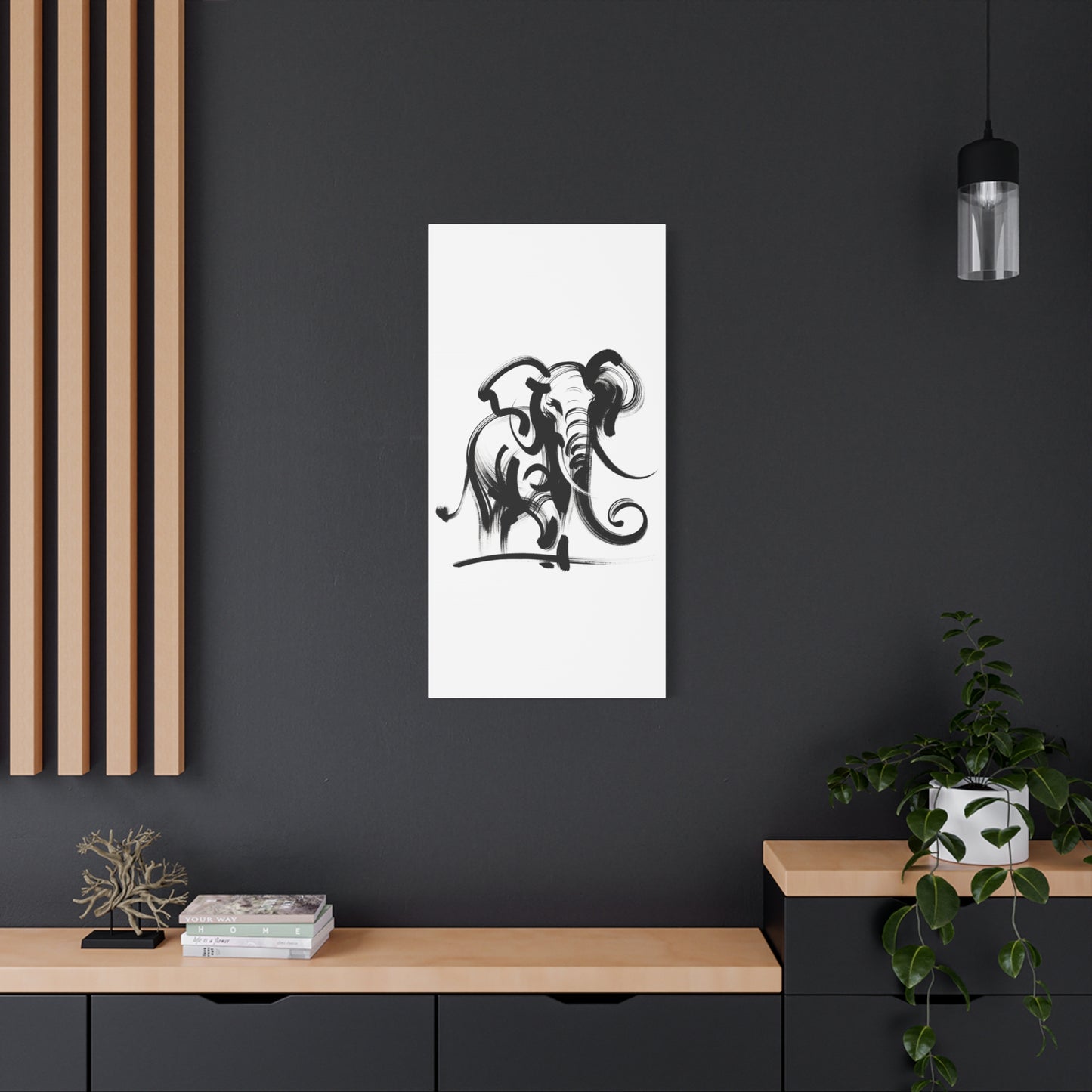 Elephant Ink Art - Matte Canvas, Stretched, 1.25"