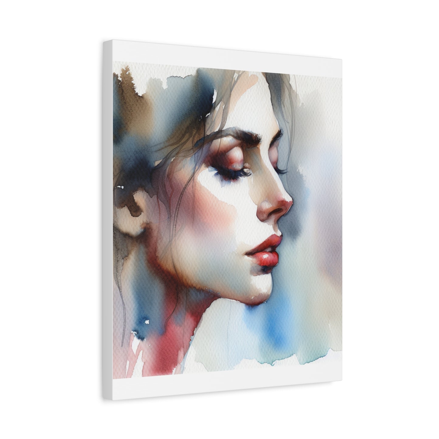 Matte Canvas 1.25" Stretched - Serene Watercolor Portrait