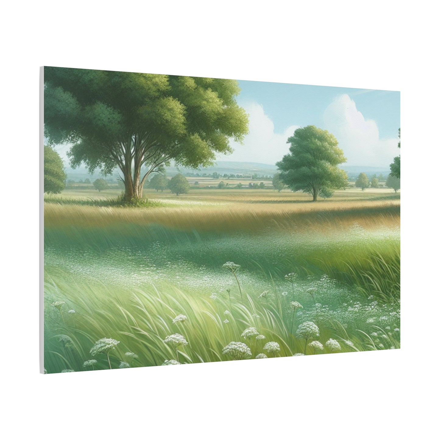 Matte Canvas, Stretched, 1.25" - Serene Green Landscape Painting