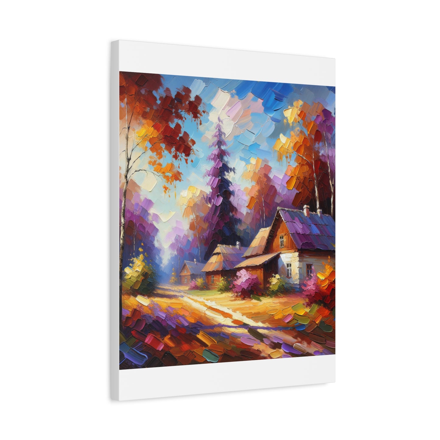 Autumn Cottage Scene - Matte Canvas, Stretched, 1.25"