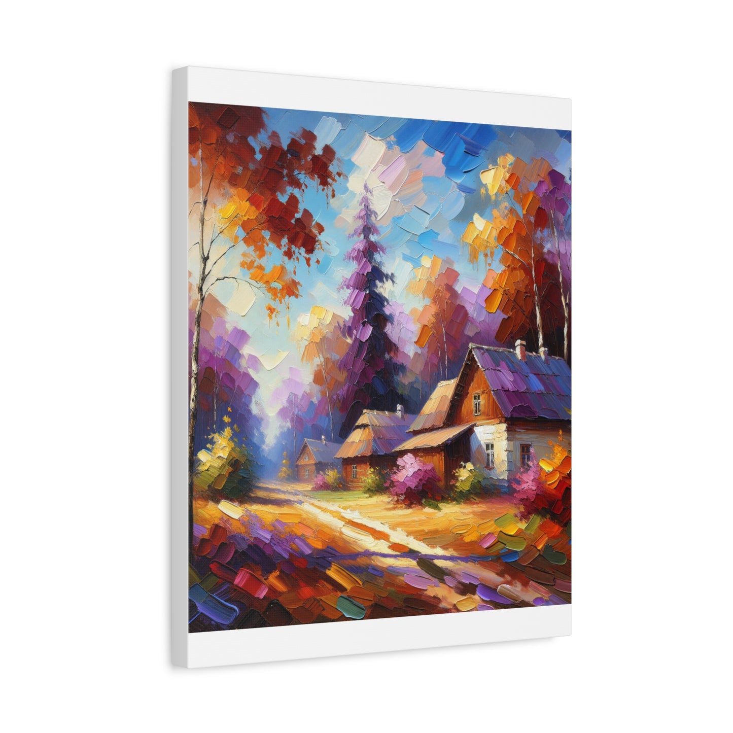 Autumn Cottage Scene - Matte Canvas, Stretched, 1.25"