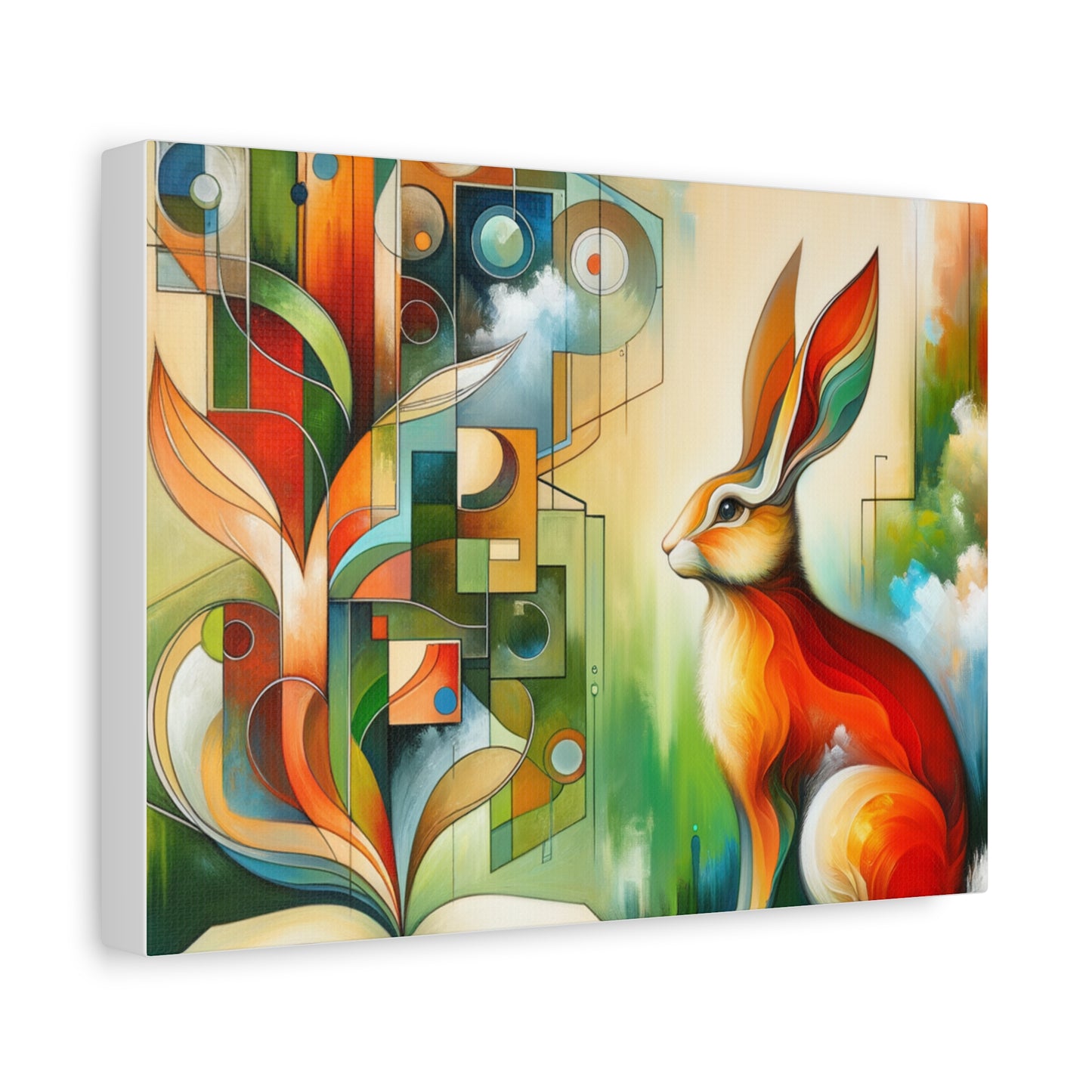 Geometric Rabbit Art - Matte Canvas, Stretched, 1.25"