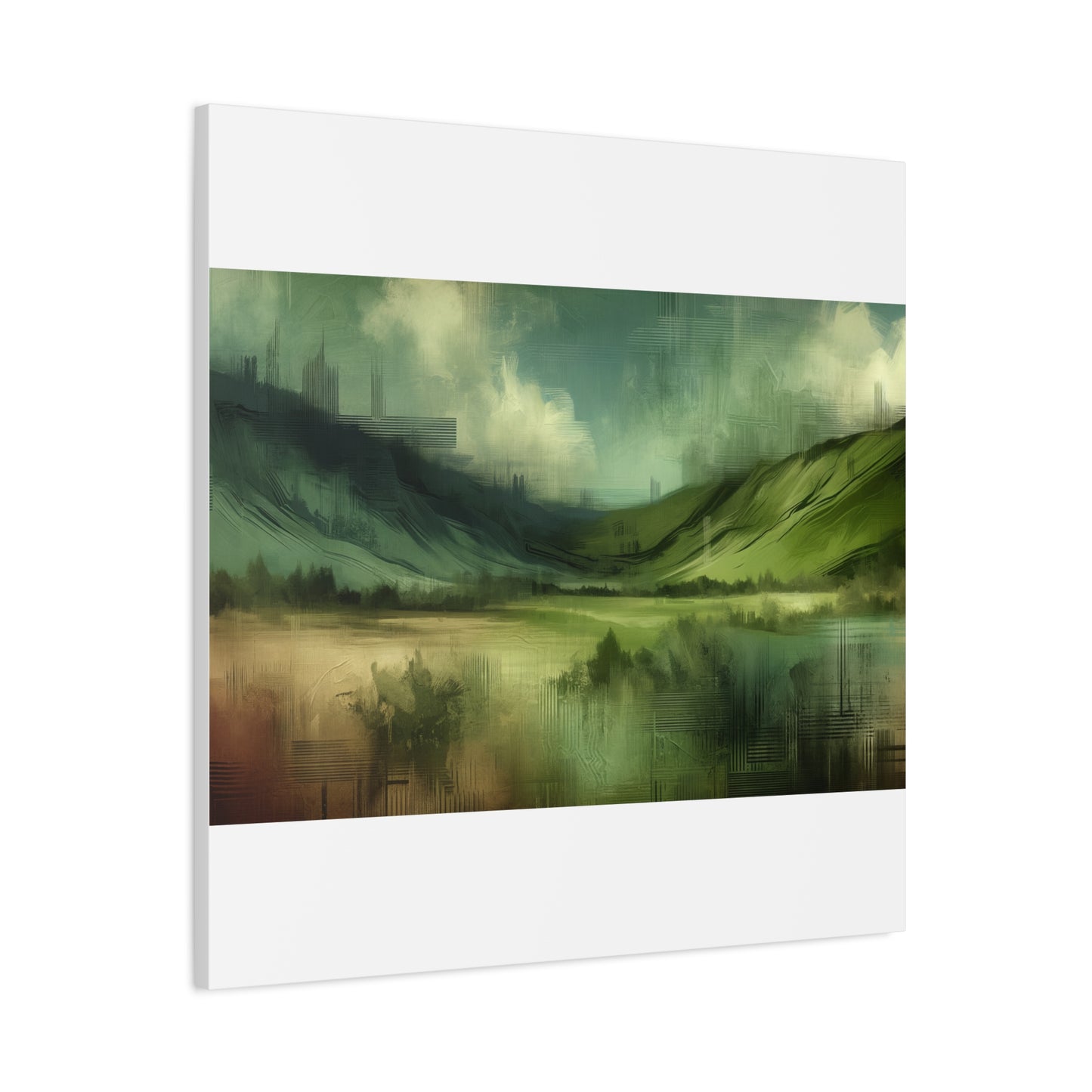 Abstract Green Landscape - Matte Canvas, Stretched, 1.25"