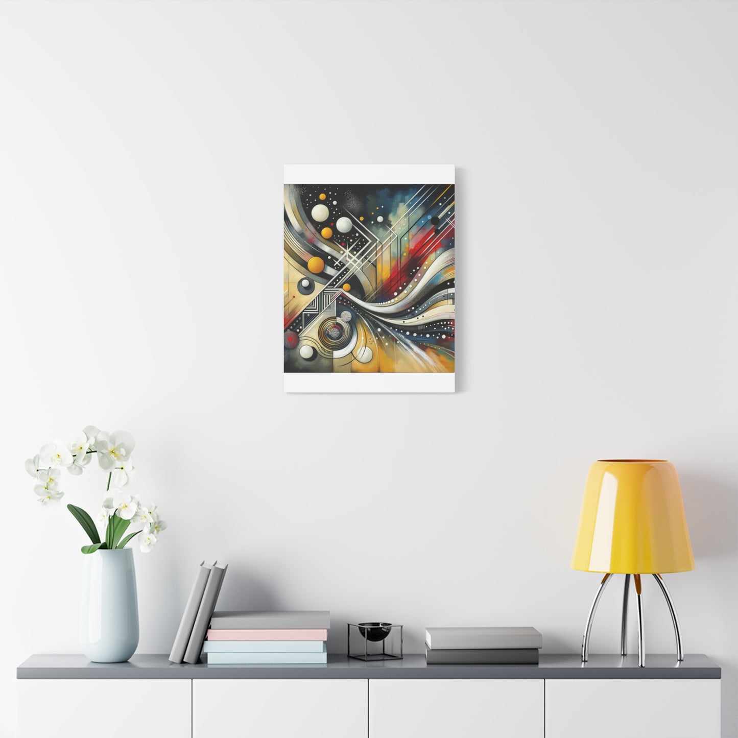 Stretched Matte Canvas, 1.25" - Vibrant Abstract Geometric Design