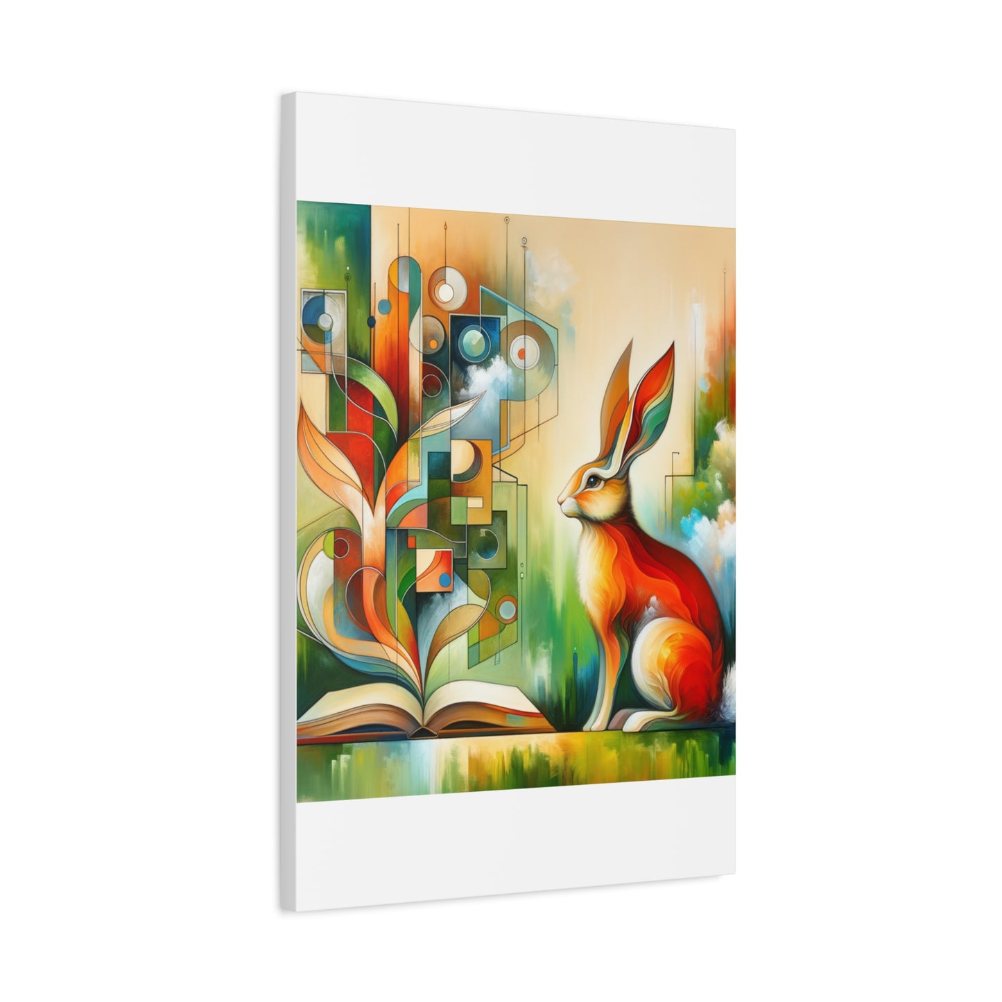 Geometric Rabbit Art - Matte Canvas, Stretched, 1.25"