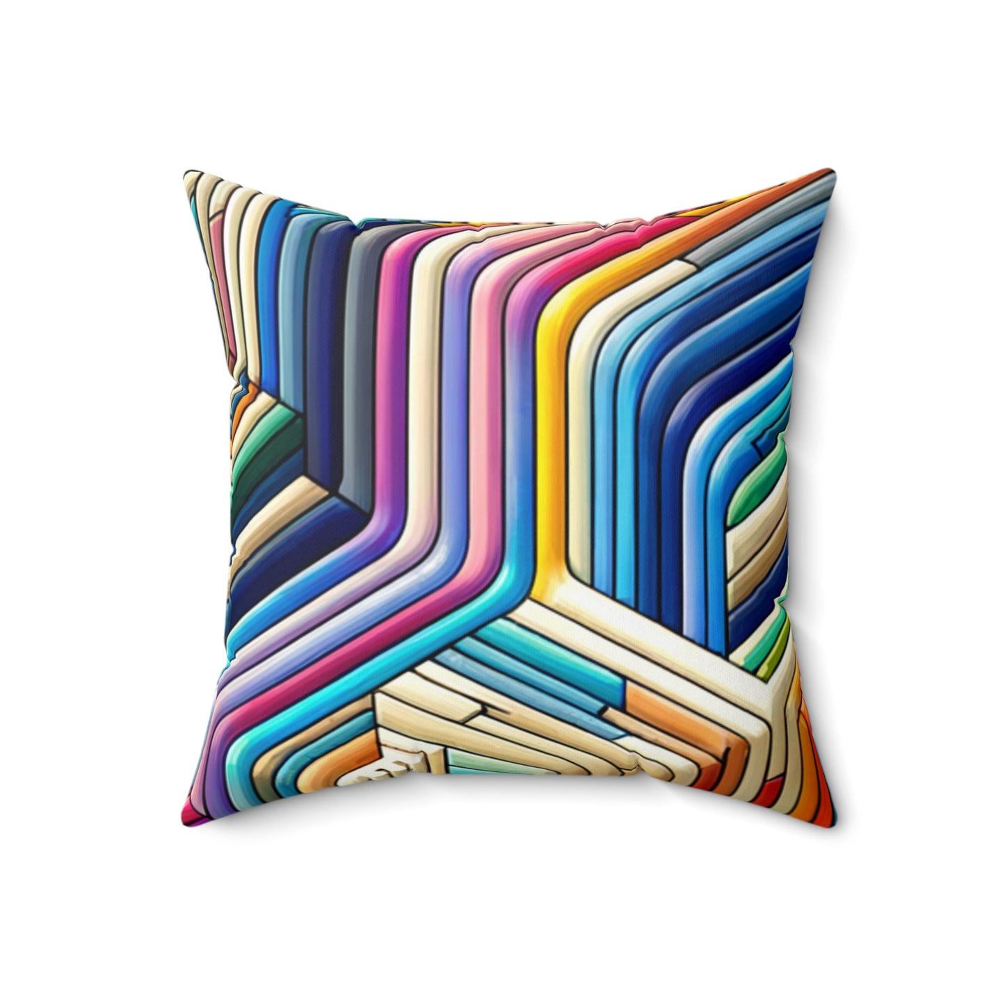 Vibrant Maze Spun Polyester Square Pillow