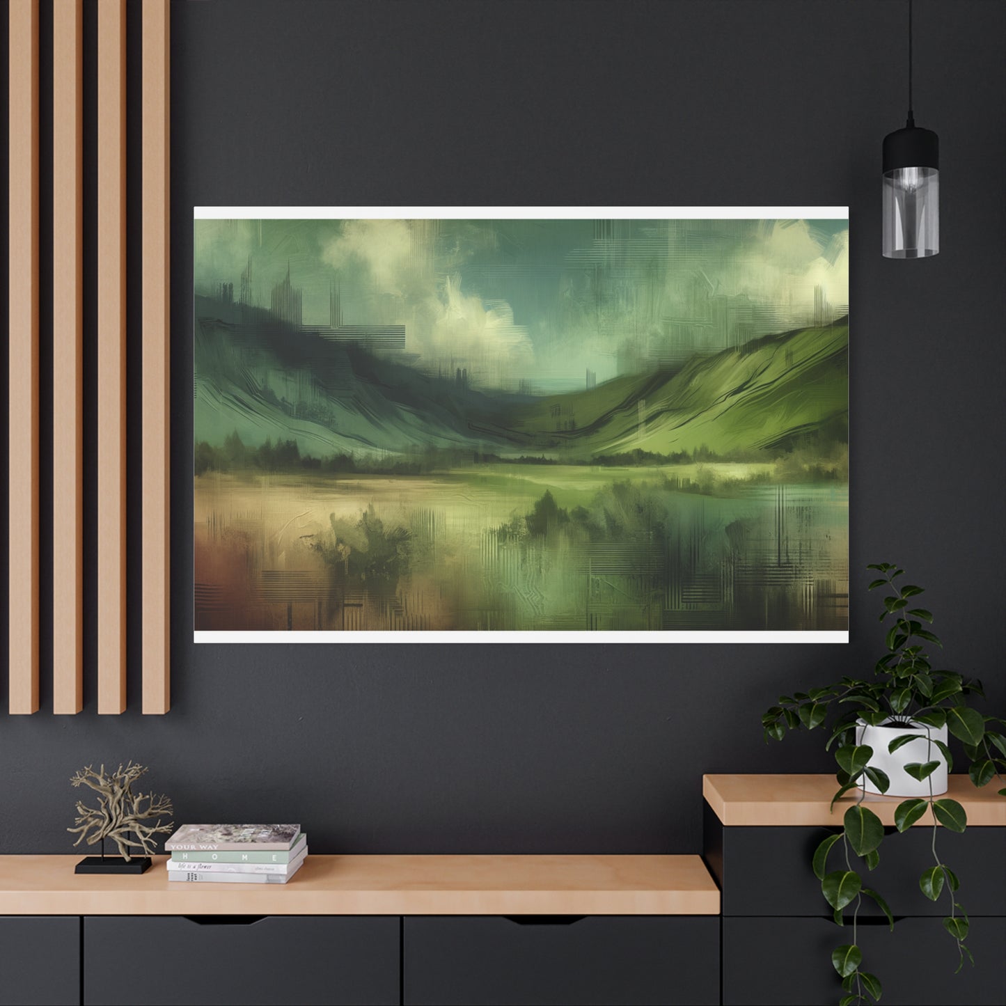 Abstract Green Landscape - Matte Canvas, Stretched, 1.25"