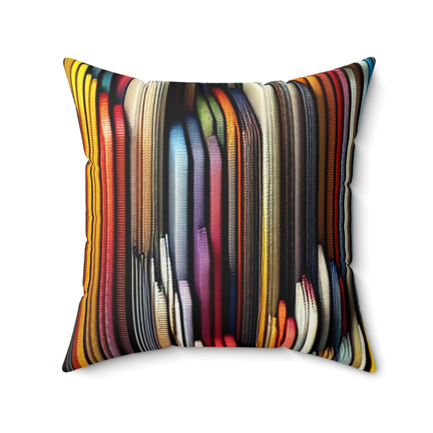 Vibrant Vertical Stripes: Spun Polyester Square Pillow