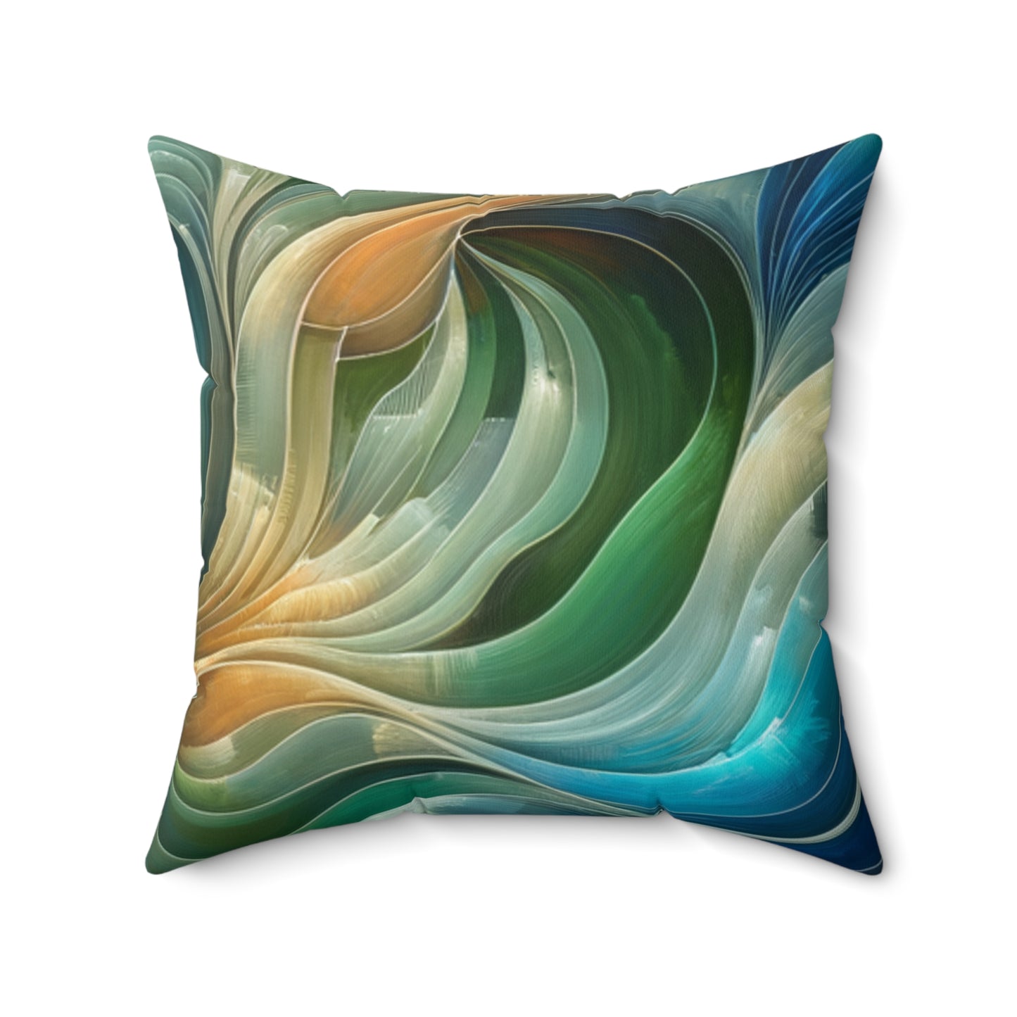 Vibrant Abstract Waves - Spun Polyester Square Pillow