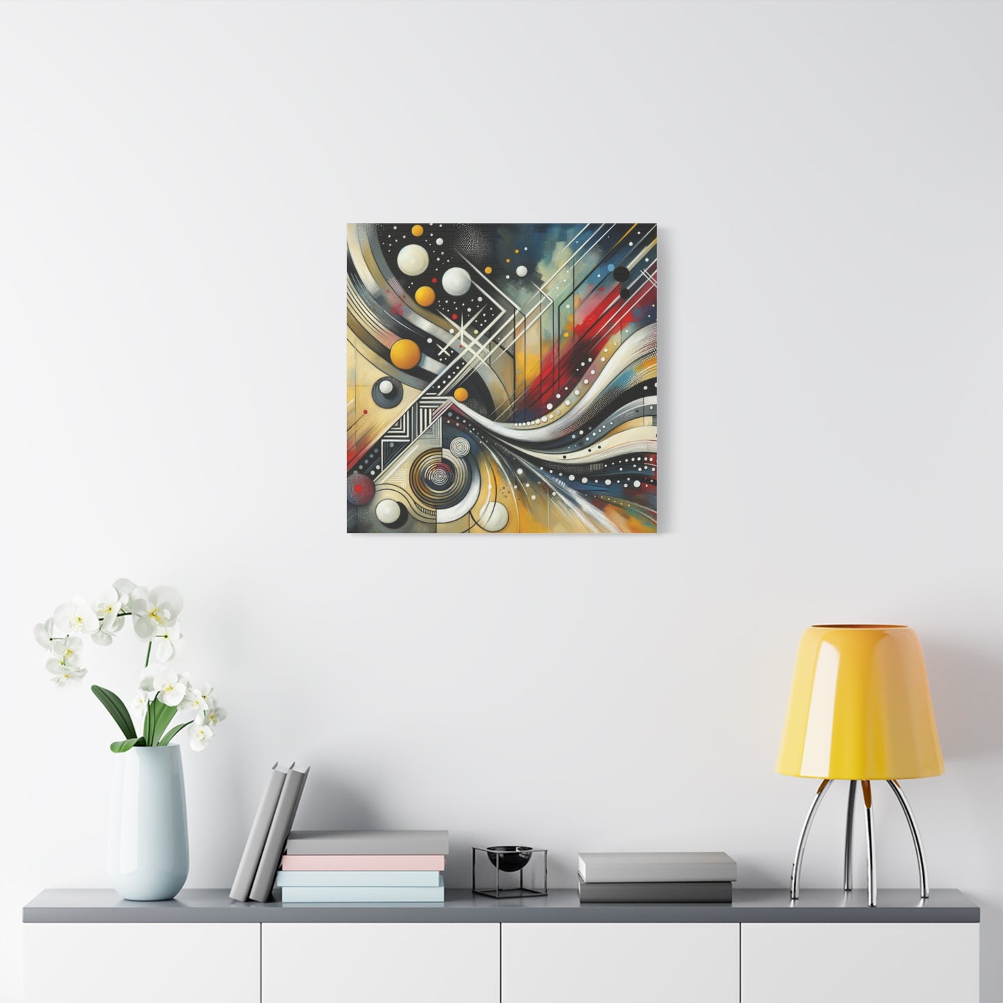 Stretched Matte Canvas, 1.25" - Vibrant Abstract Geometric Design