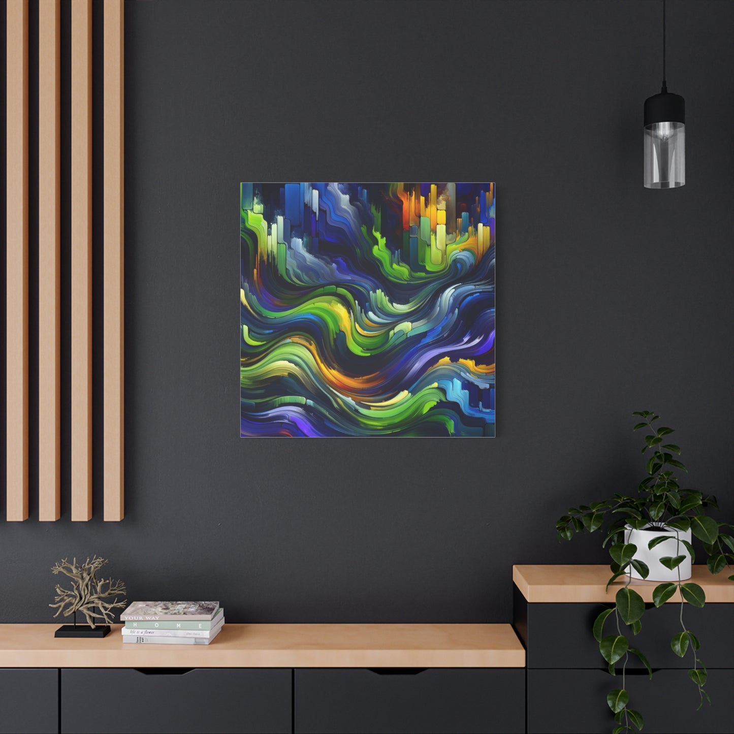 Vibrant Abstract Waves - Matte Canvas, Stretched, 1.25"