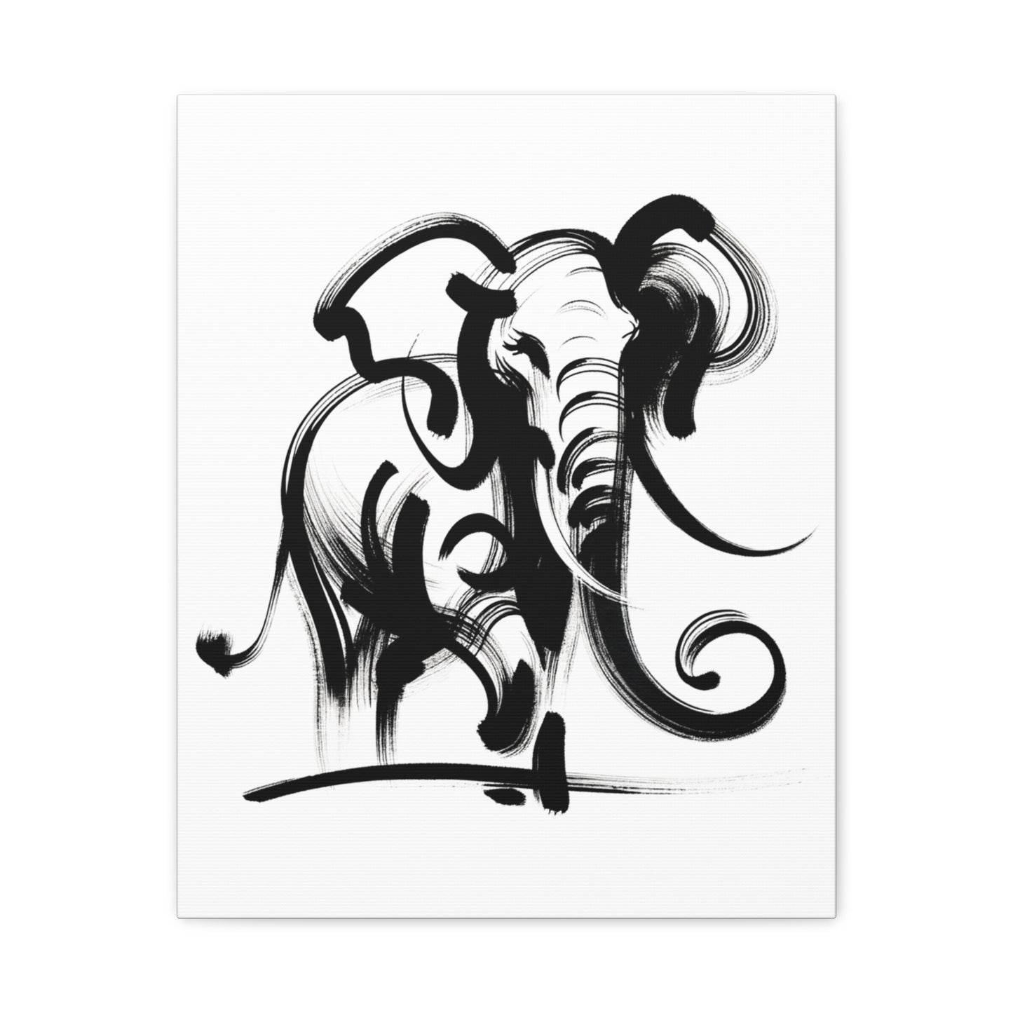 Elephant Ink Art - Matte Canvas, Stretched, 1.25"