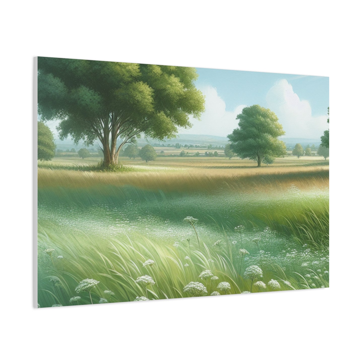 Matte Canvas, Stretched, 1.25" - Serene Green Landscape Painting