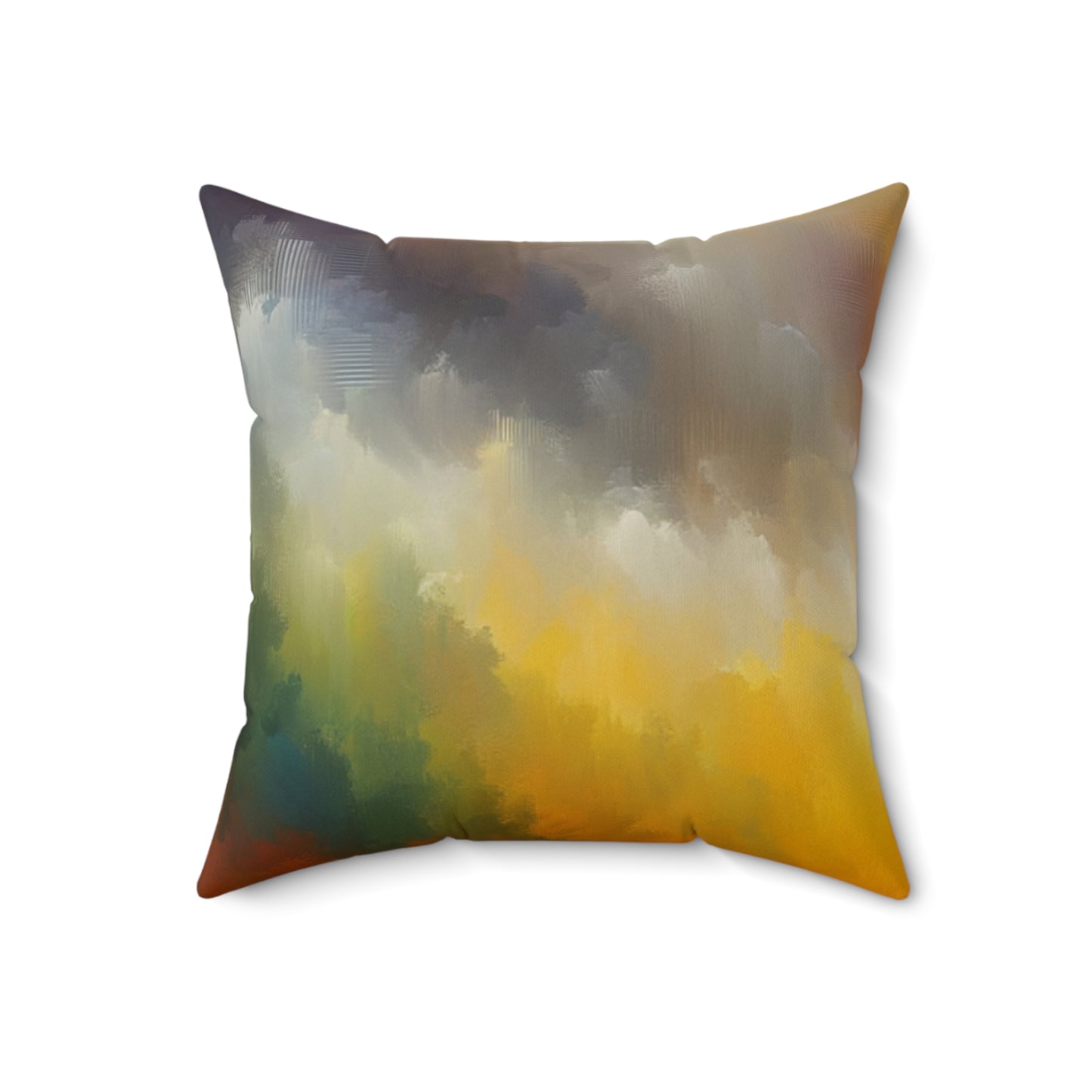 Spun Polyester Square Pillow - Vivid Abstract Clouds