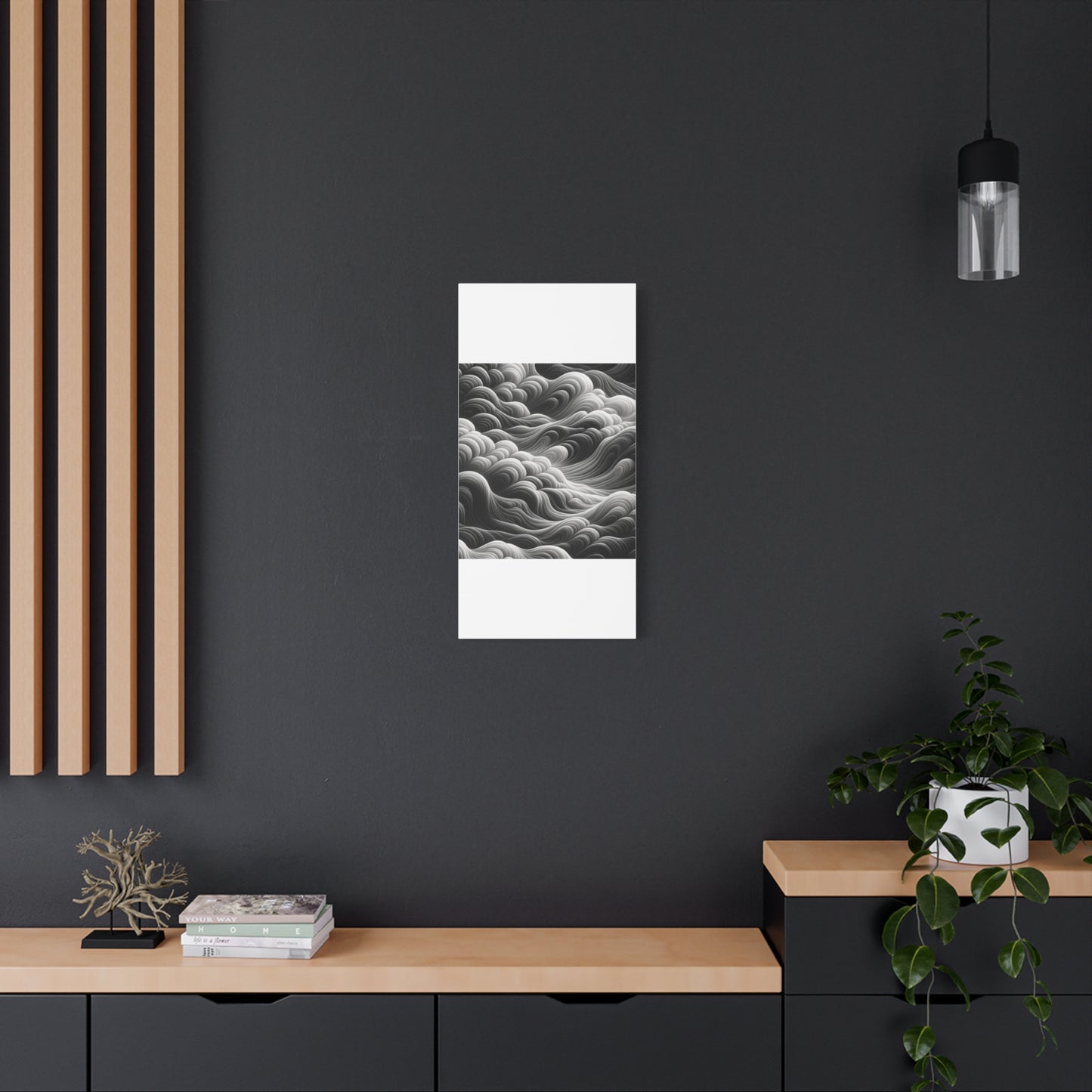 Monochrome Waves - Matte Canvas, Stretched, 1.25"