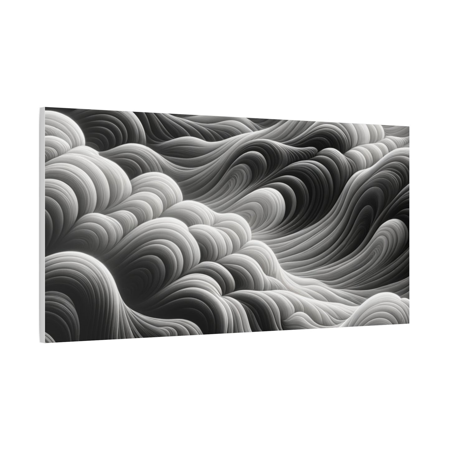 Monochrome Waves - Matte Canvas, Stretched, 1.25"