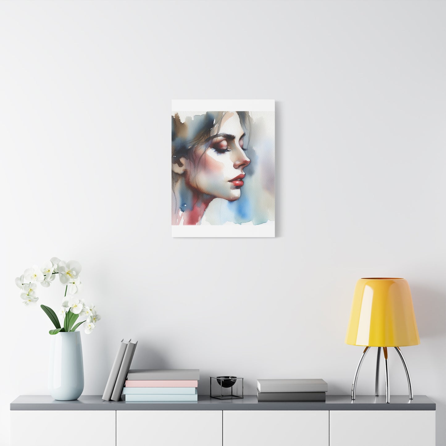 Matte Canvas 1.25" Stretched - Serene Watercolor Portrait