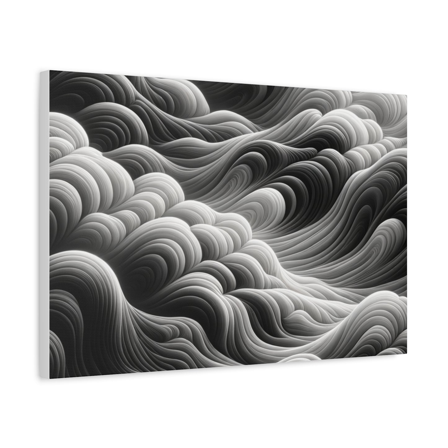 Monochrome Waves - Matte Canvas, Stretched, 1.25"