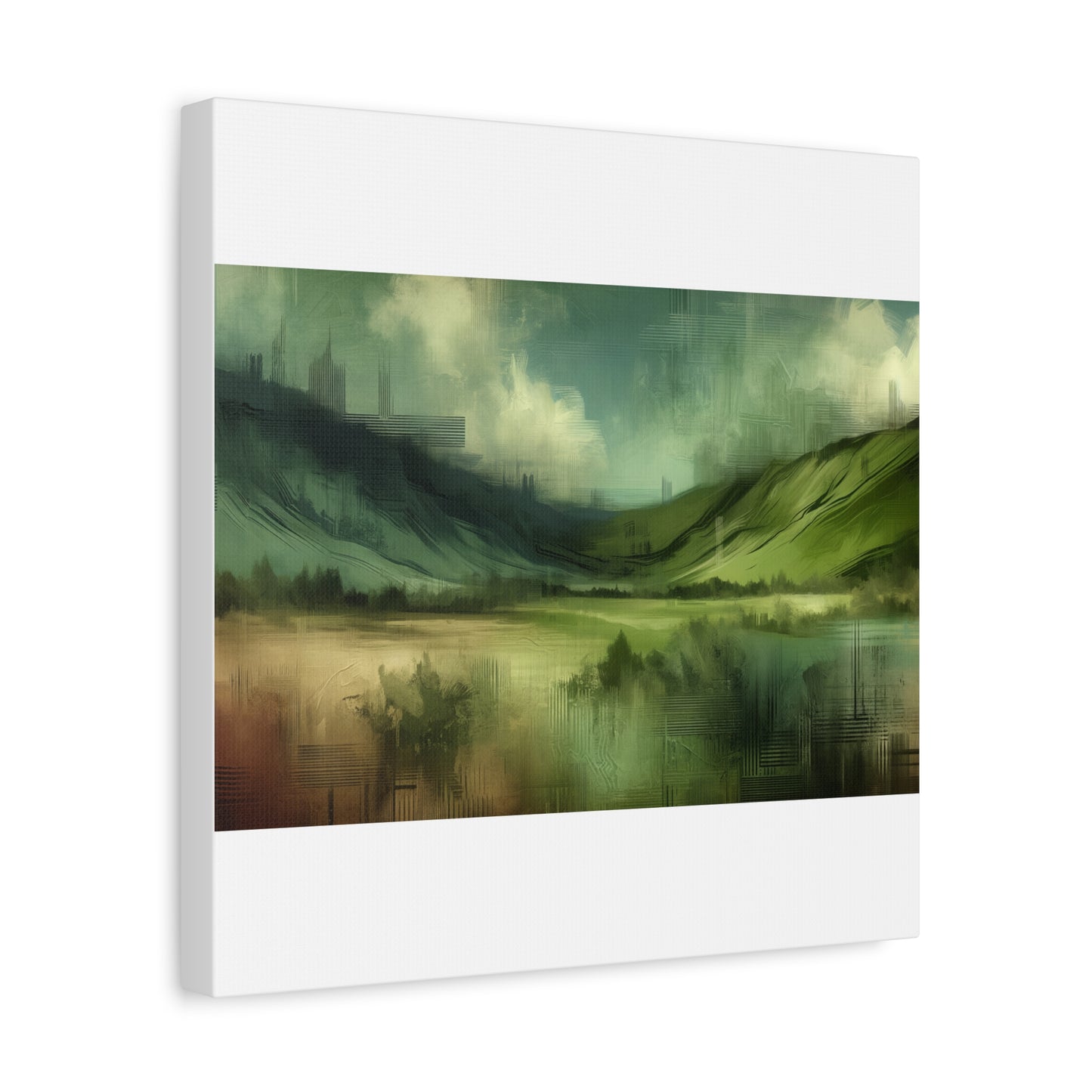 Abstract Green Landscape - Matte Canvas, Stretched, 1.25"