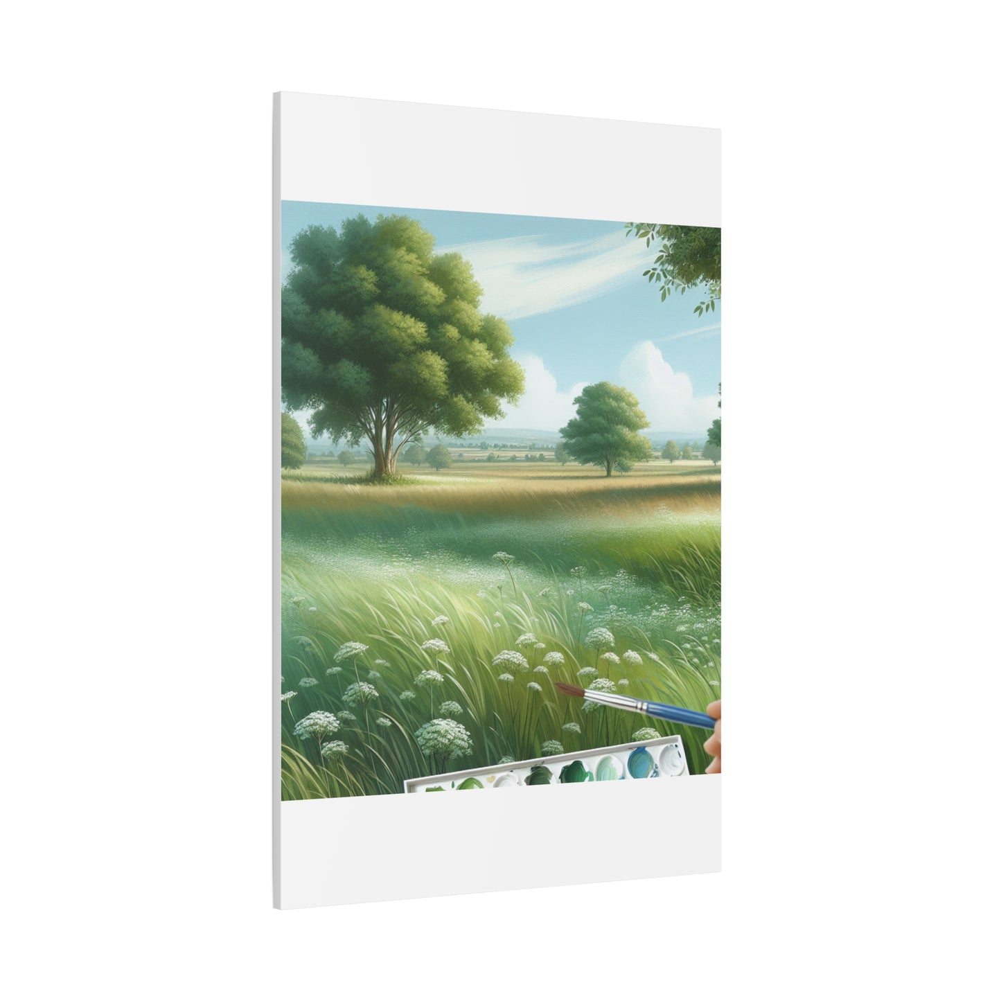 Matte Canvas, Stretched, 1.25" - Serene Green Landscape Painting