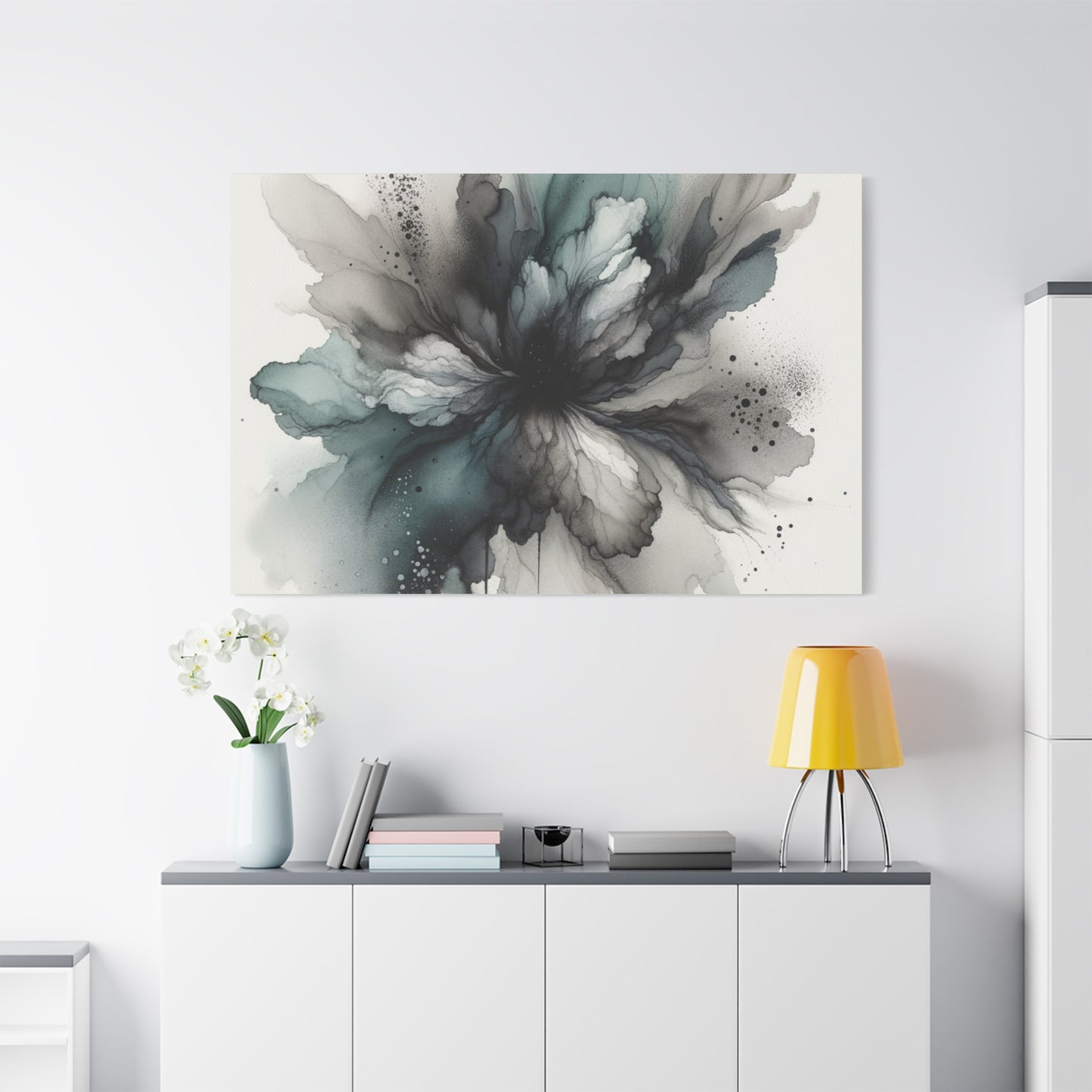 Abstract Ink Bloom - Matte Canvas, Stretched, 1.25"