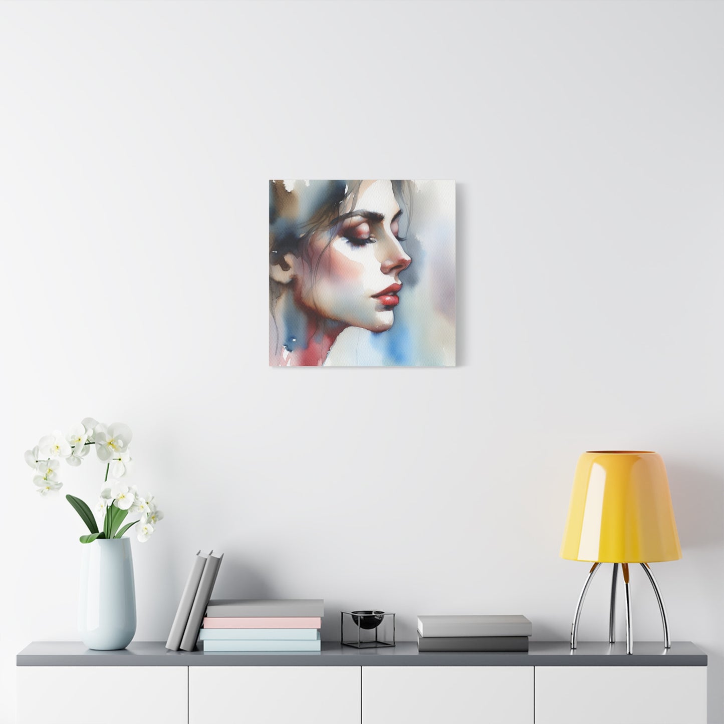 Matte Canvas 1.25" Stretched - Serene Watercolor Portrait