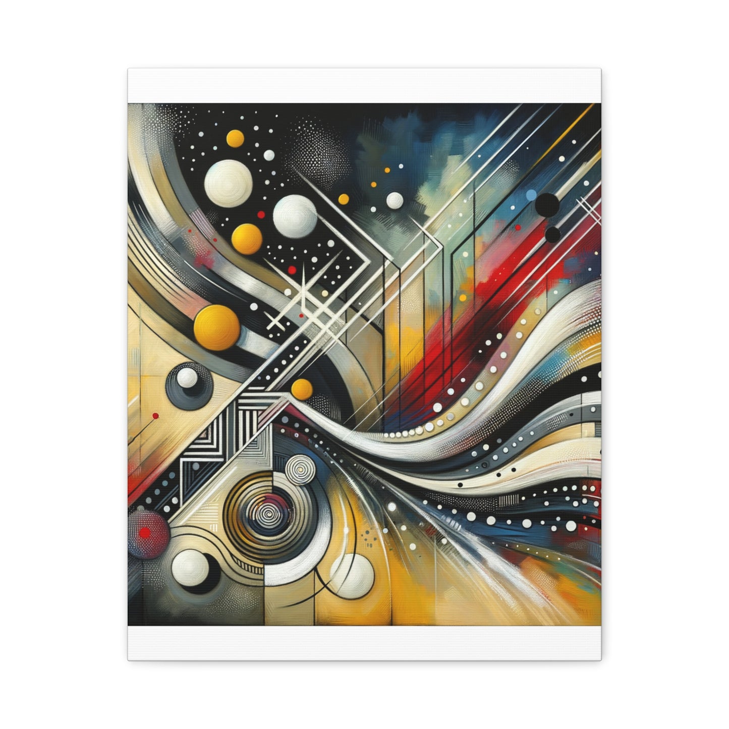 Stretched Matte Canvas, 1.25" - Vibrant Abstract Geometric Design