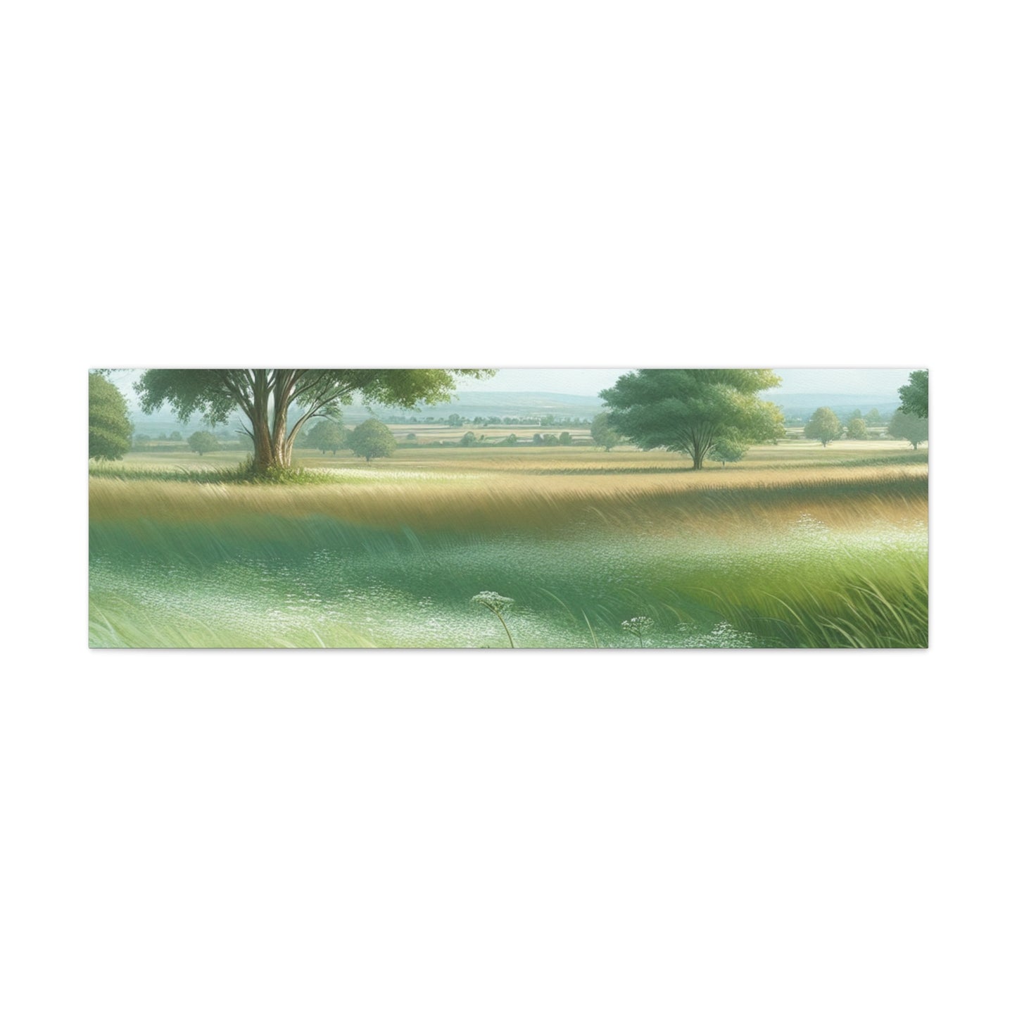 Matte Canvas, Stretched, 1.25" - Serene Green Landscape Painting